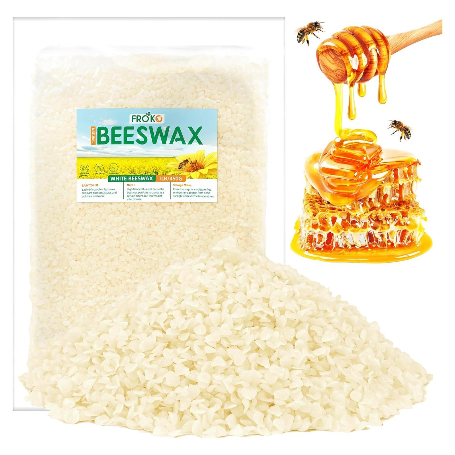 Pellets de Cera de Abeja Blanca FROKO 448g Orgánica DIY