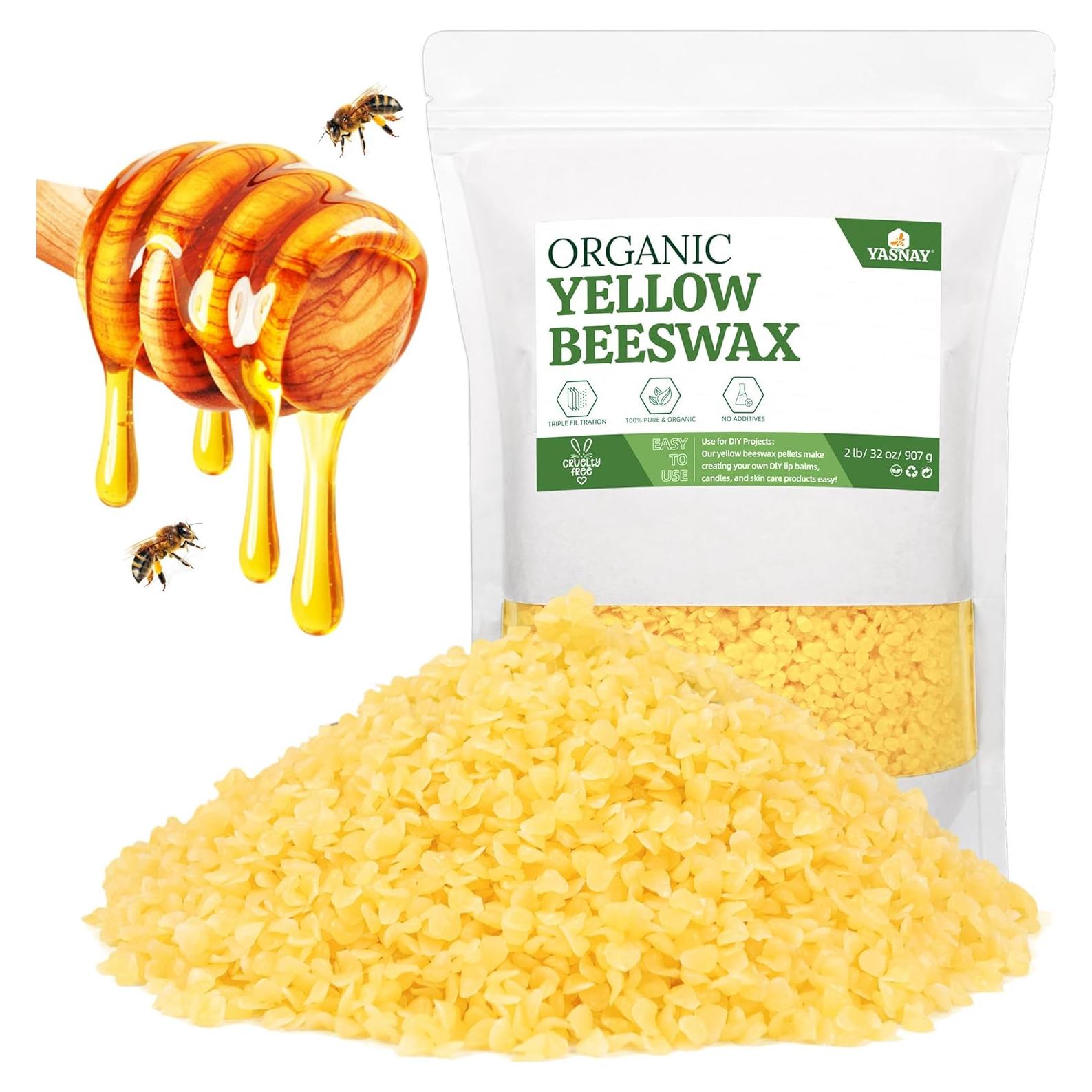 Pellets de Cera de Abeja Orgánica YASNAY 0.90 kg para DIY