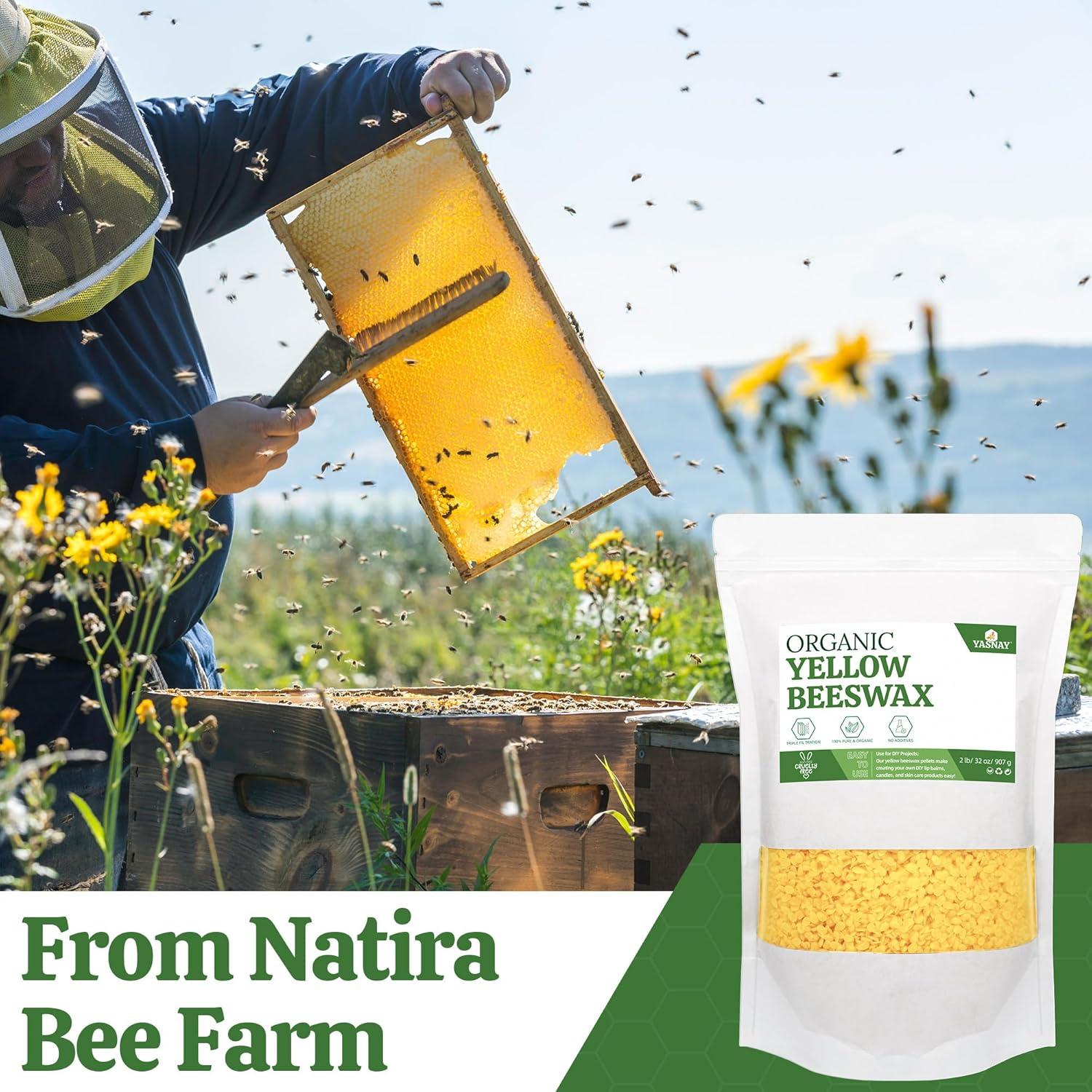 Pellets de Cera de Abeja Orgánica YASNAY 0.90 kg para DIY