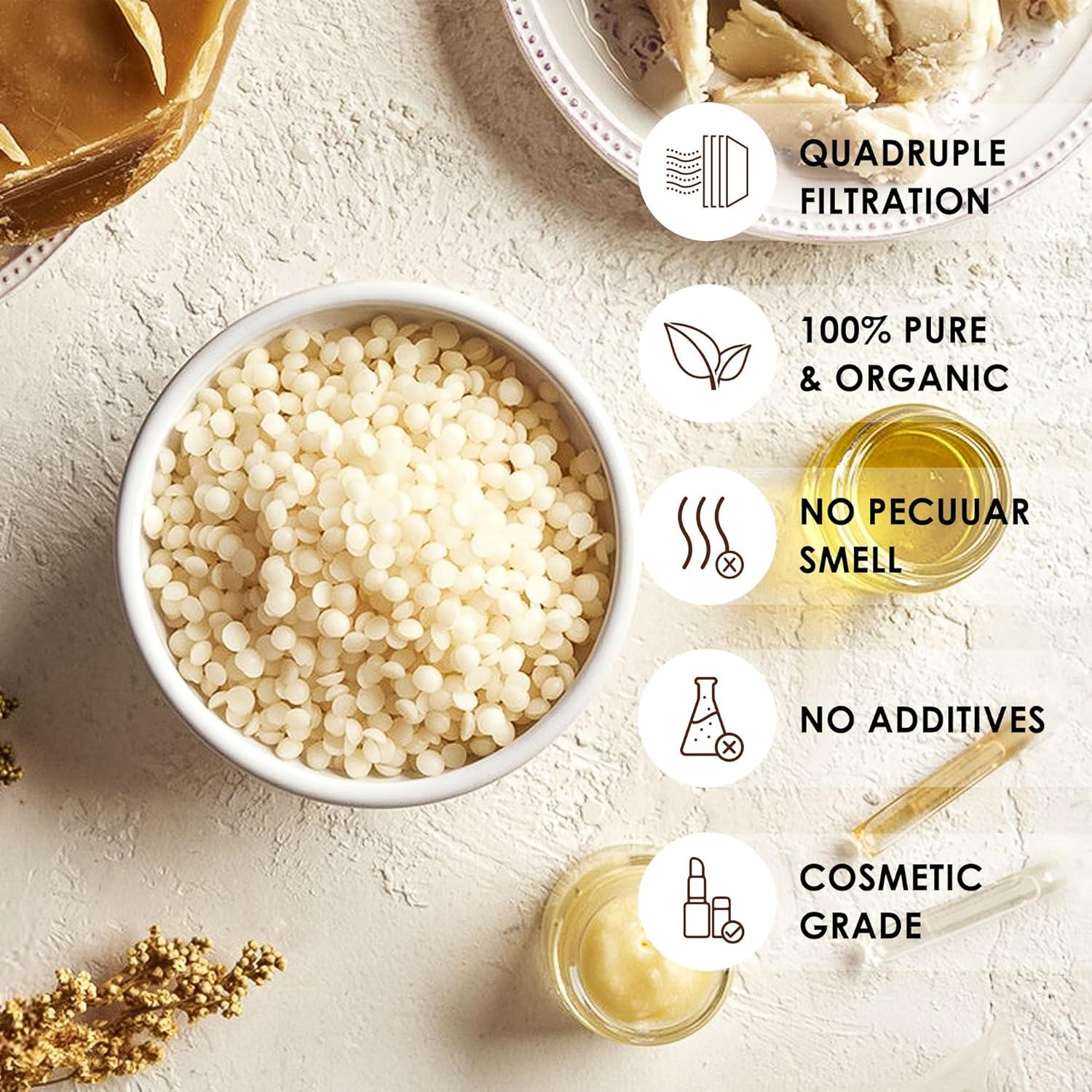 Pellets de Cera de Abeja Blanca VIPwax 447g Orgánica para Velas