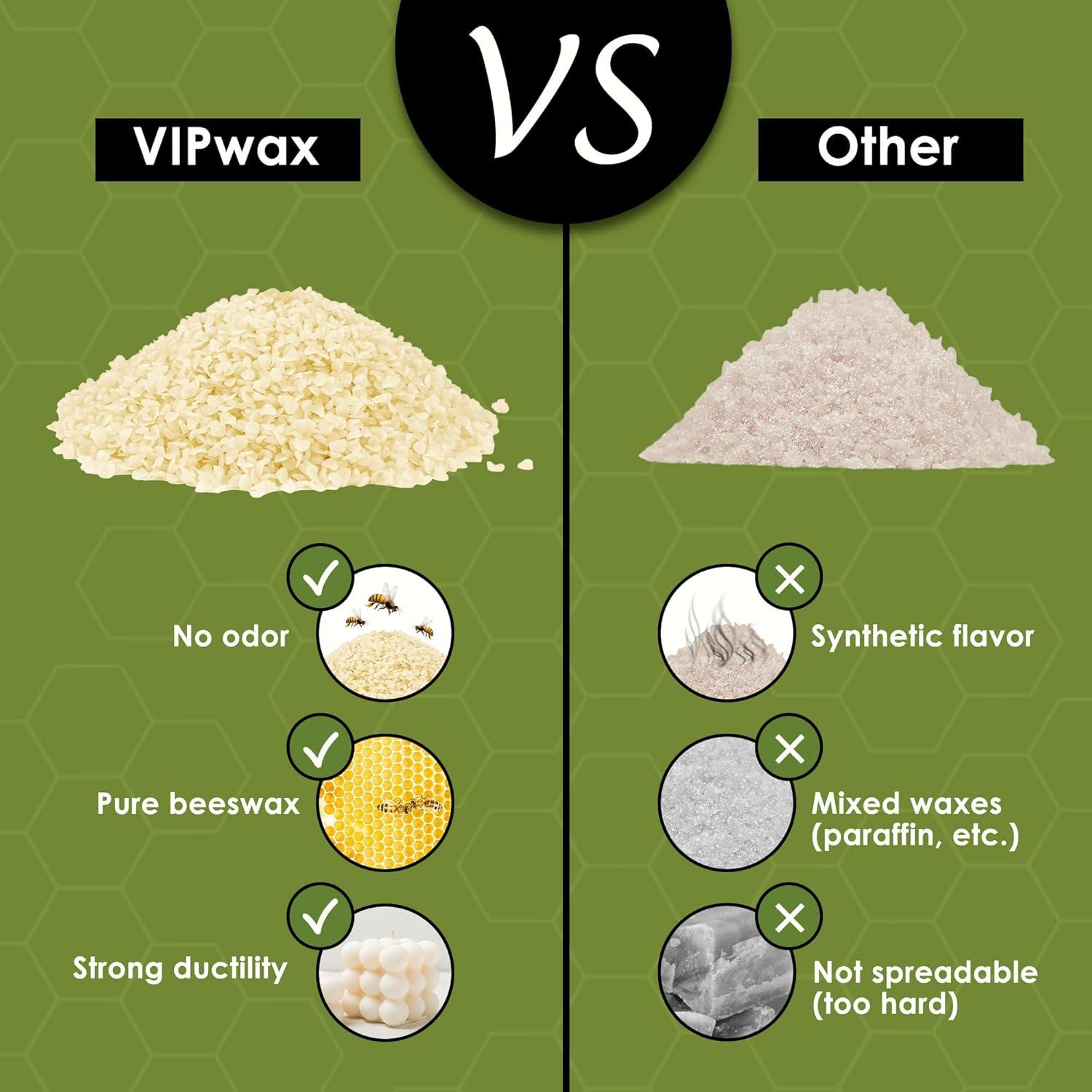 Pellets de Cera de Abeja Blanca VIPwax 447g Orgánica para Velas