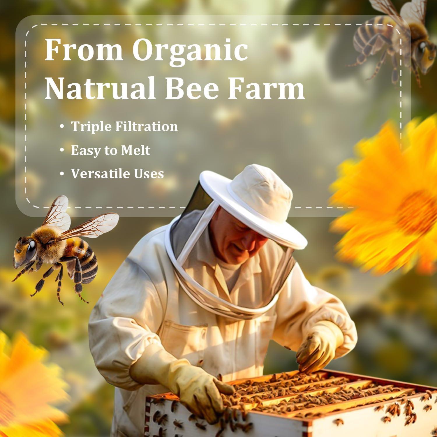 Pellets de Cera de Abejas VEGISHINE 448g Blanca para Velas y Cuidado de Piel