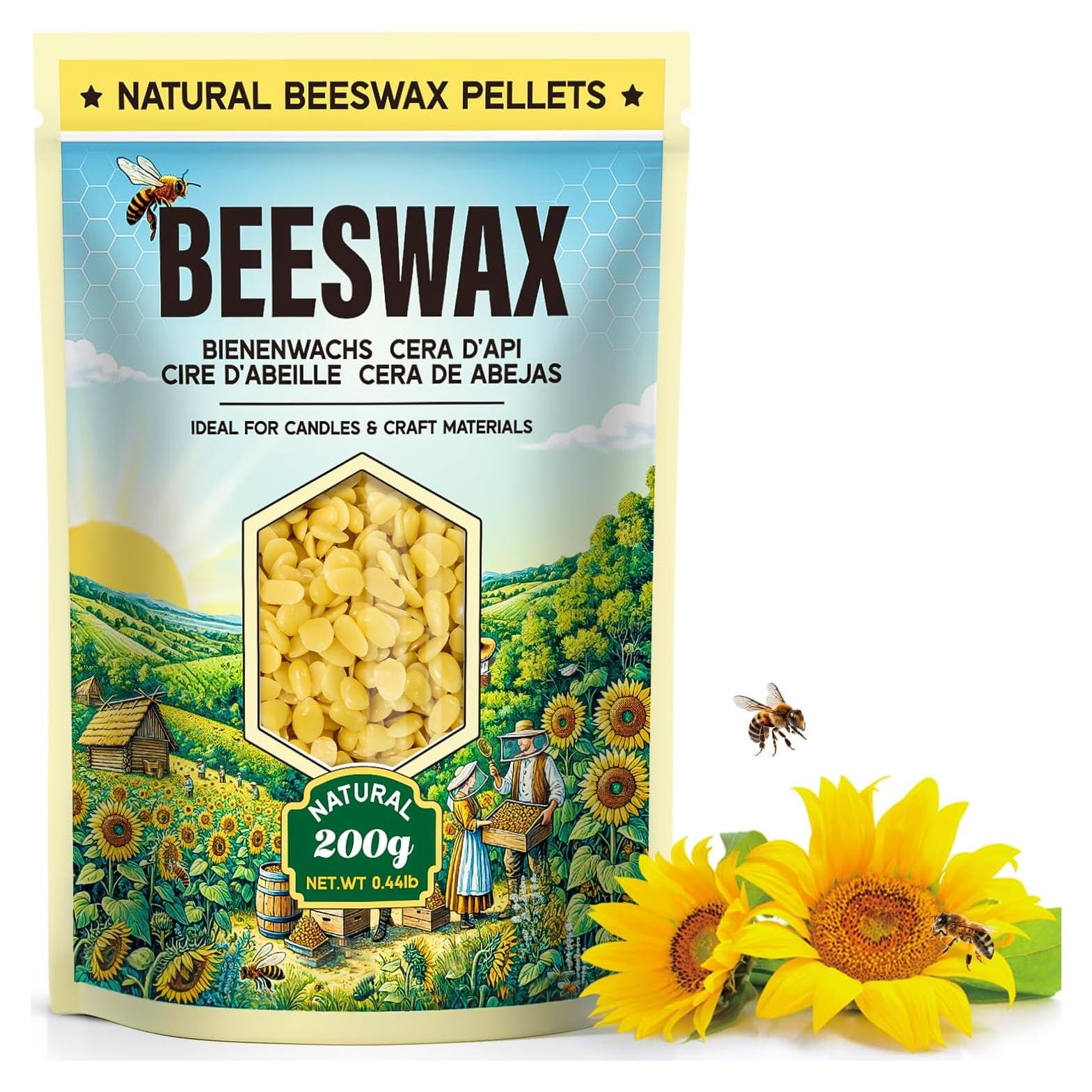 Pellets de Cera de Abeja UNOTENA 200g - Ideal para Velas y DIY