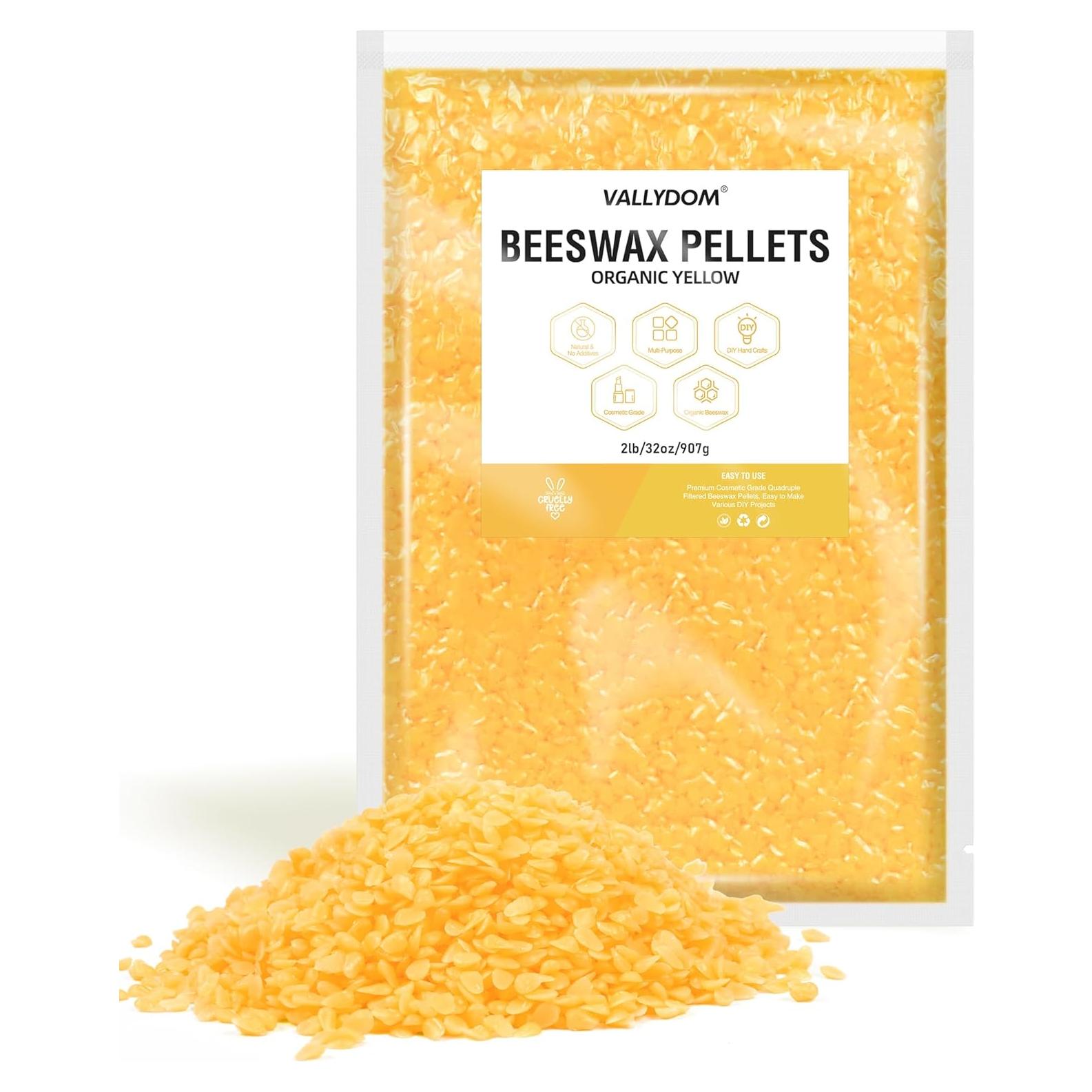 Pellets de Cera de Abeja Orgánica VALLYDOM 907g - DIY Velas y Jabones