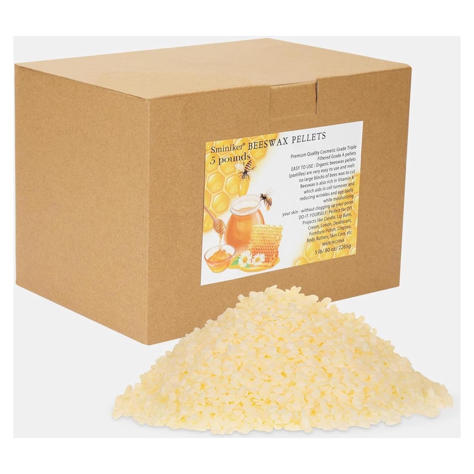 Pellets de Cera de Abeja Orgánica Sminiker 2.27 kg para DIY