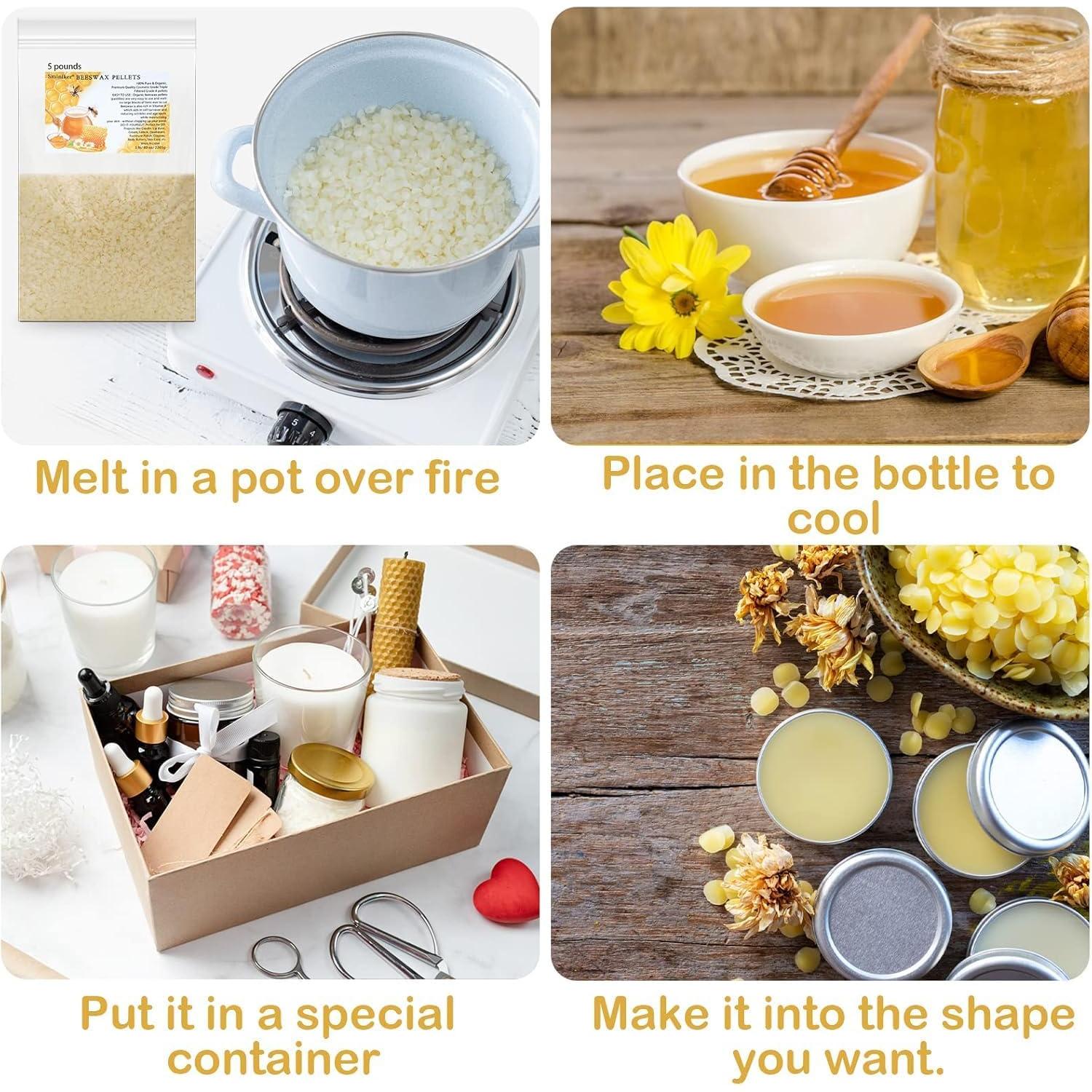 Pellets de Cera de Abeja Orgánica Sminiker 2.27 kg para DIY