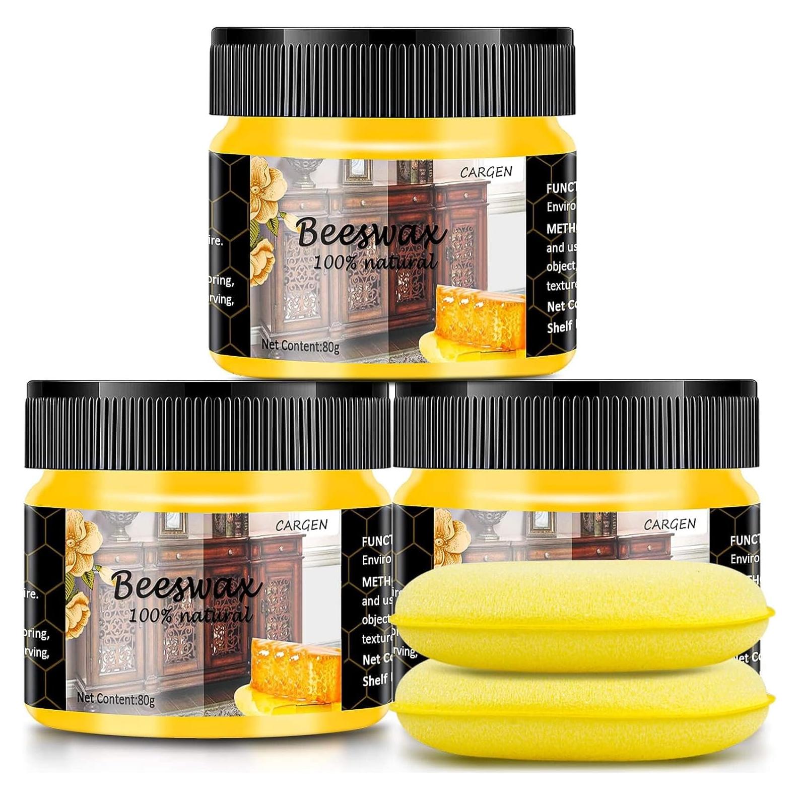 Cera de Madera Natural de Abejas CARGEN 3 Pcs Pulidor Muebles