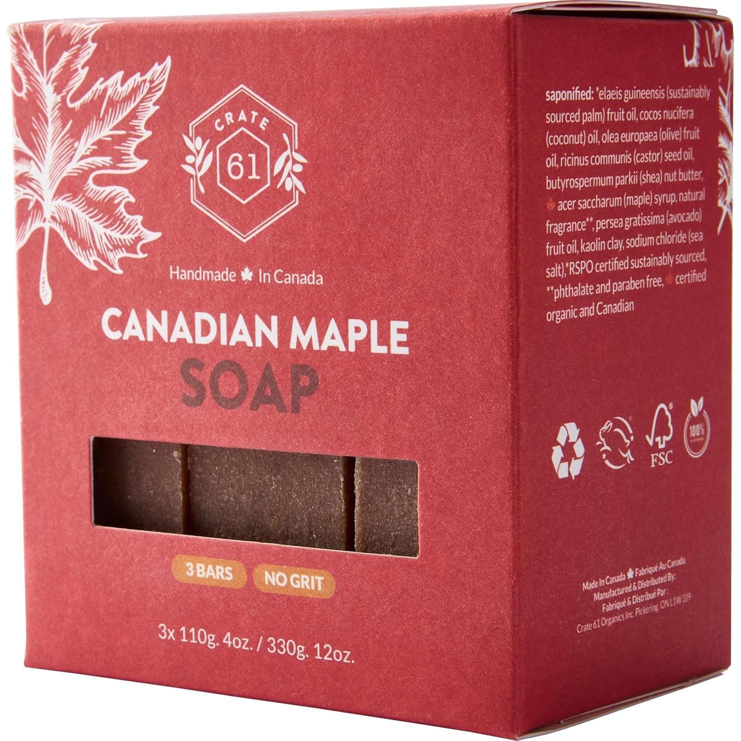 Jabón Natural Crate 61 Arce Canadiense 340g Hecho a Mano