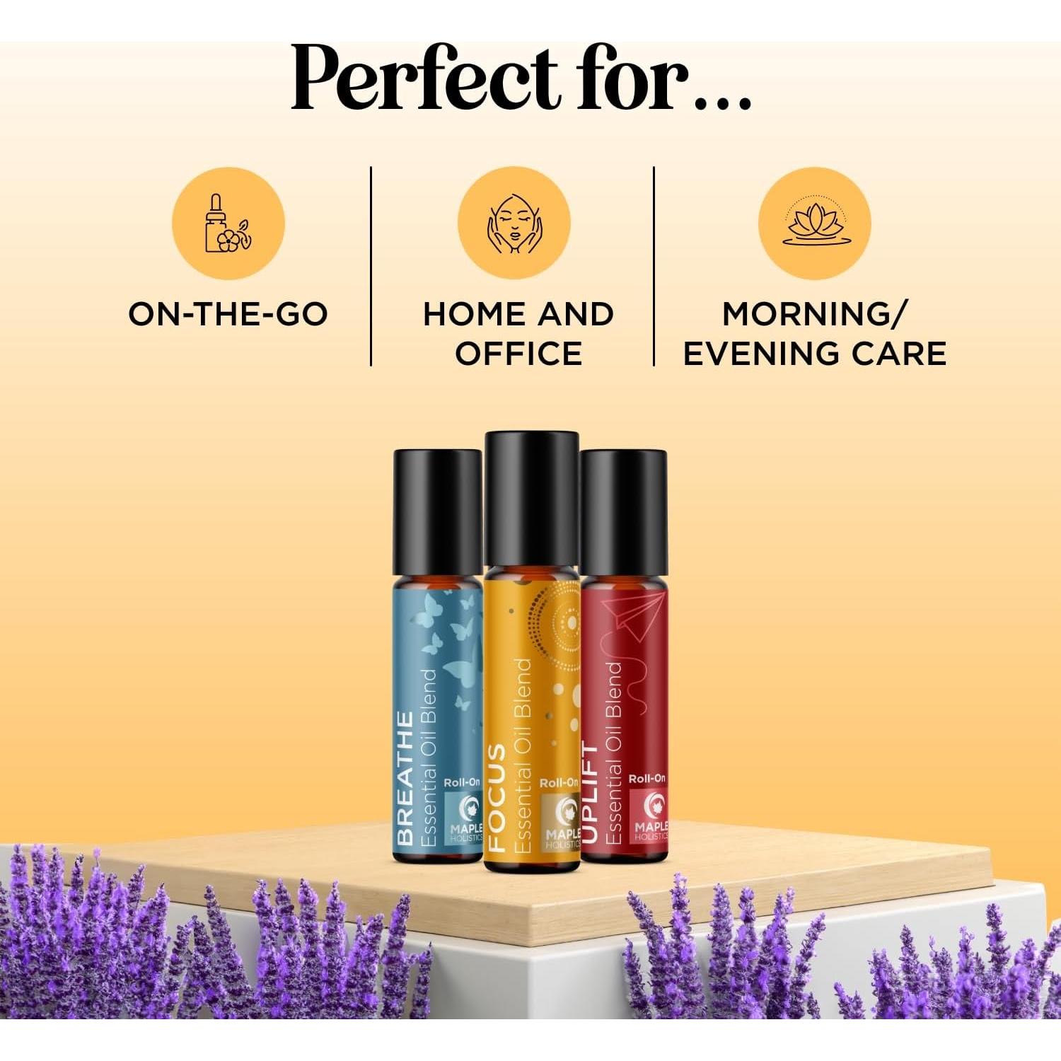 Set de Aceites Esenciales Roll-On Maple Holistics 3x9.8ml