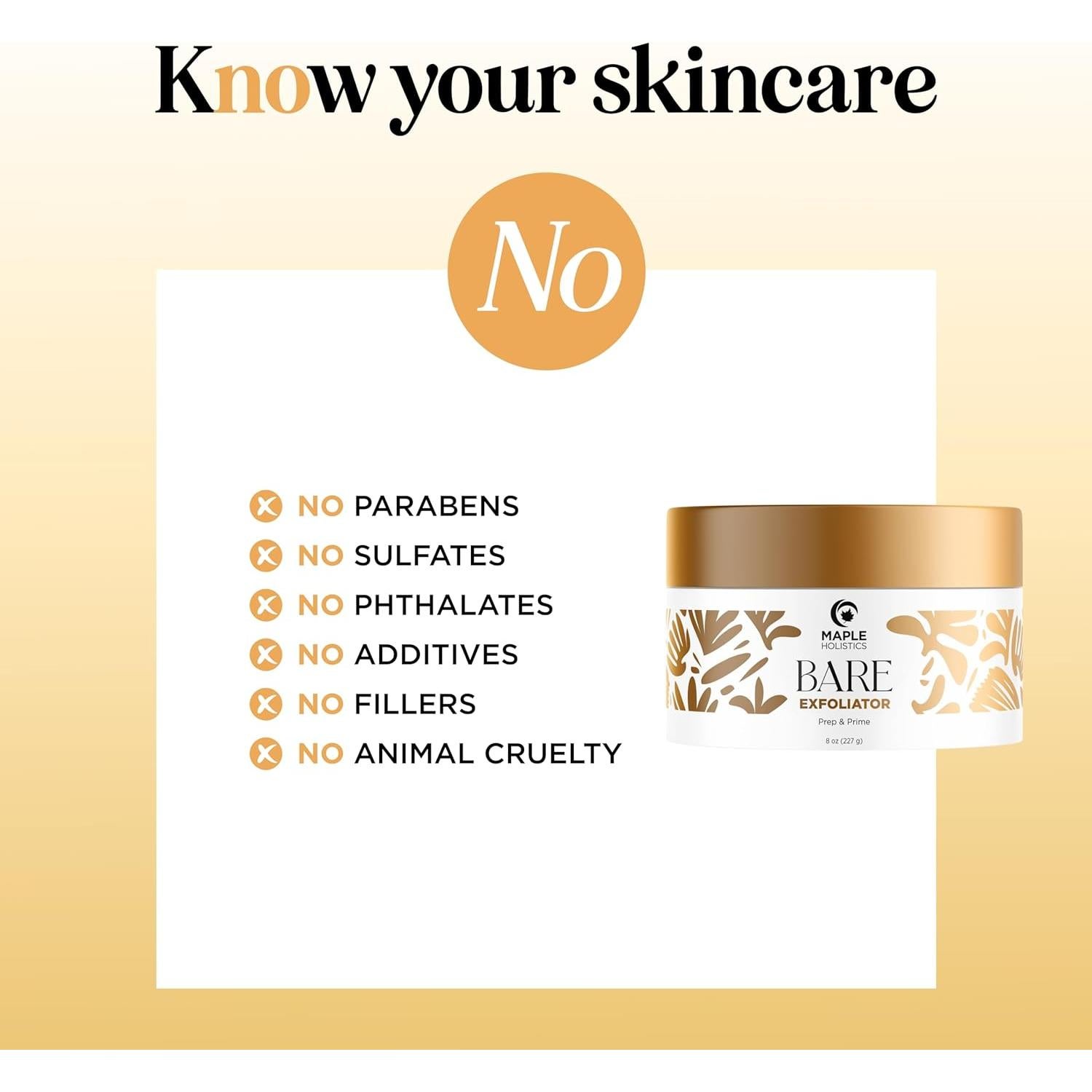 Exfoliante Pre Afeitado Maple Holistics 289g - Vello Encarnado