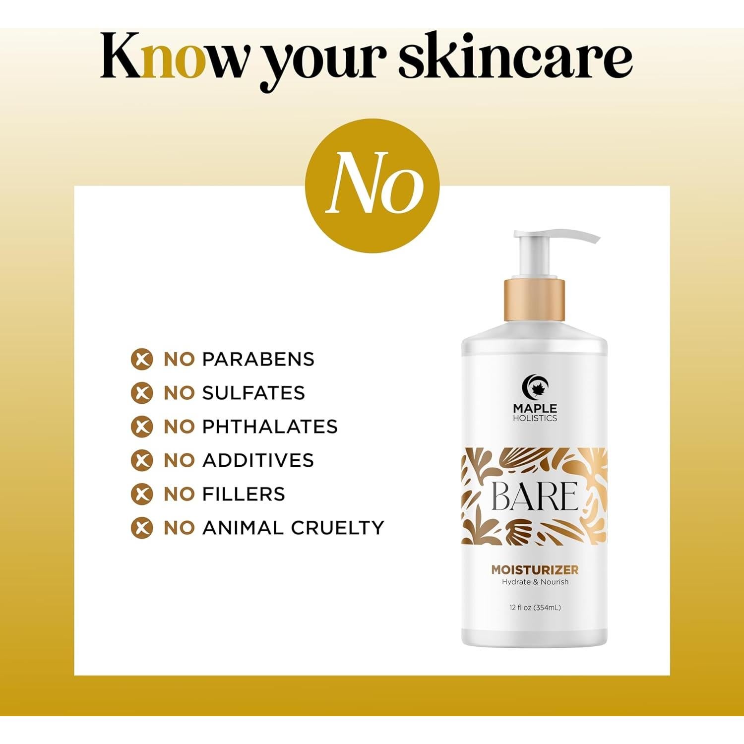 Loción After Shave Bare Maple Holistics 355 ml Hidratante