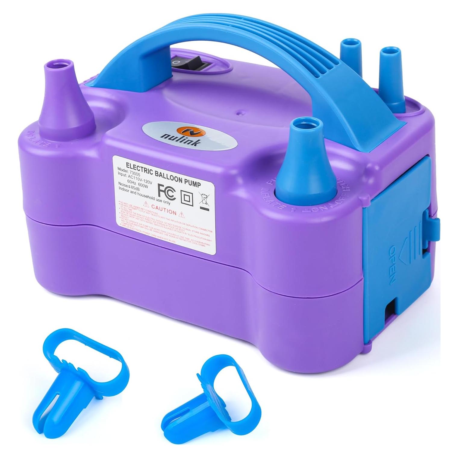 Bomba de globo eléctrica portátil NuLink 600W con boquilla dual