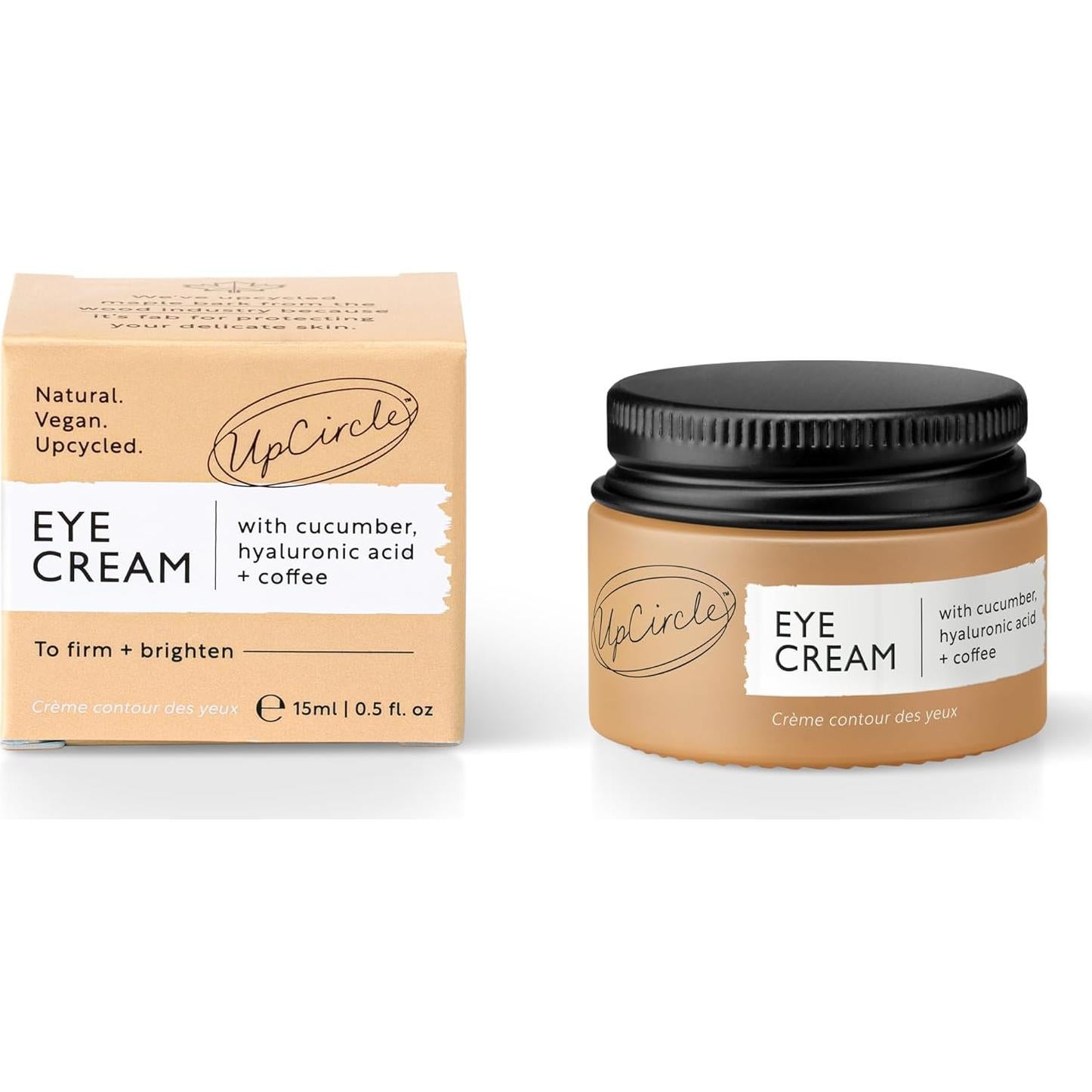 Crema para Ojos UpCircle 14.79ml con Café y Ácido Hialurónico