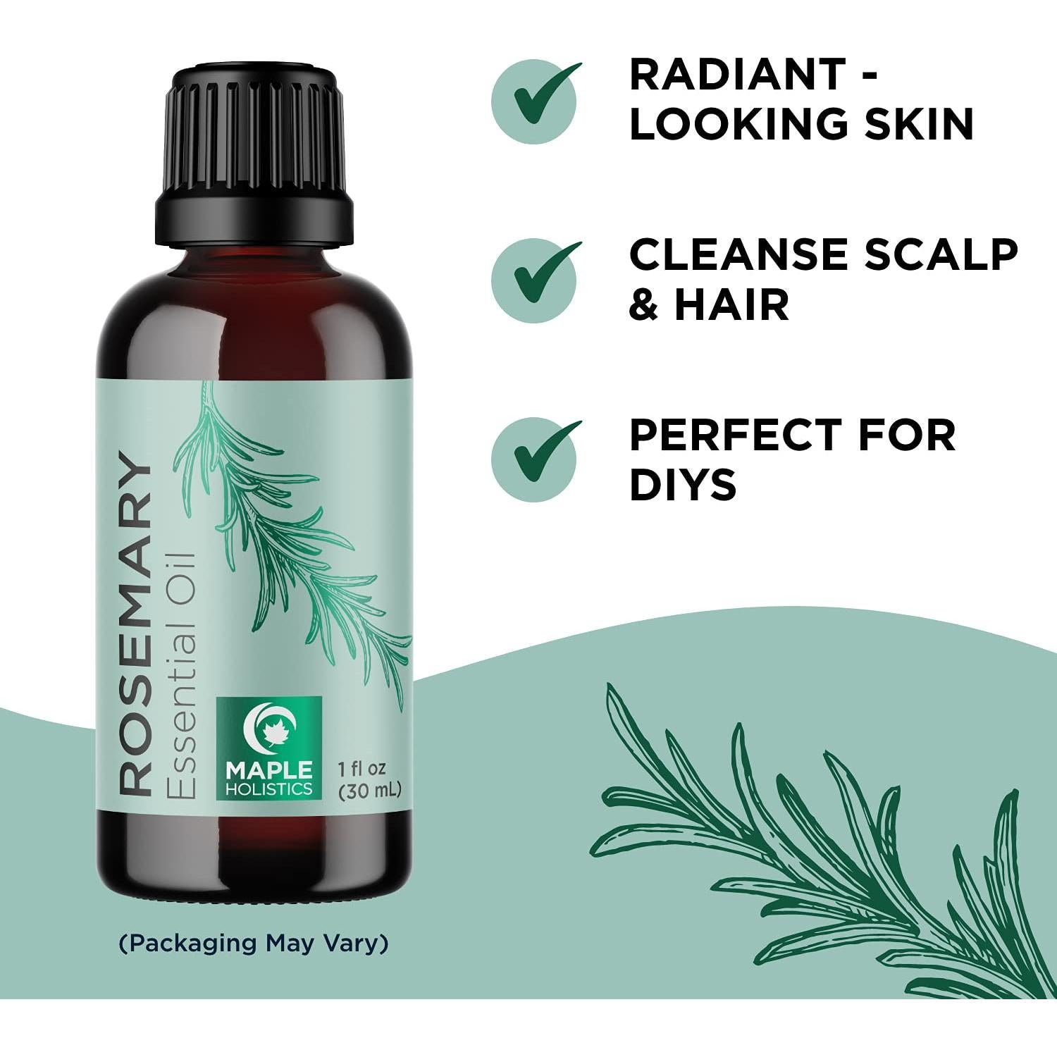 Set de Cuidado Capilar y Piel Maple Holistics - Aceite de Árbol de Té, Romero y Menta