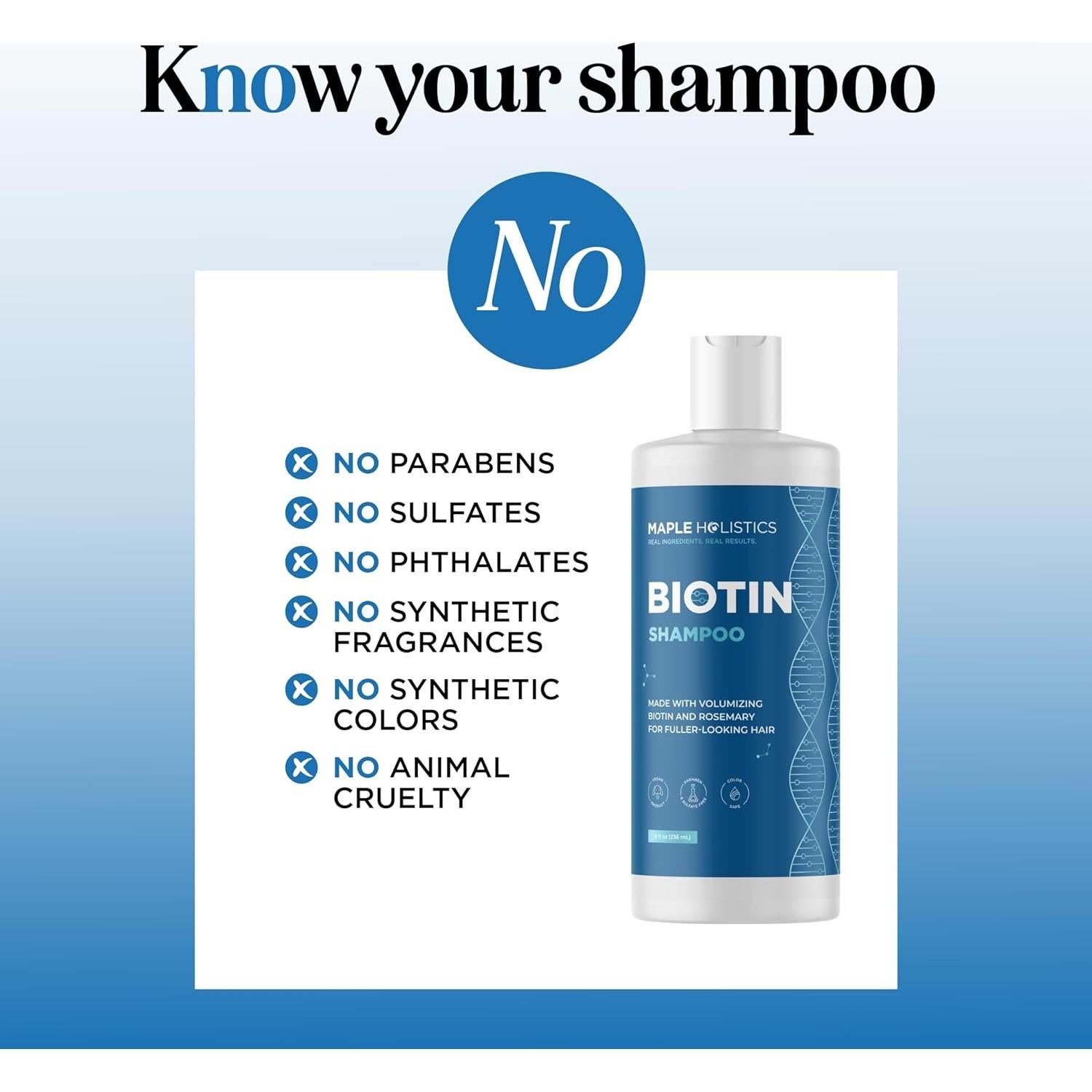 Champú Vegano Maple Holistics Biotina 236.6 ml - Voluminizador