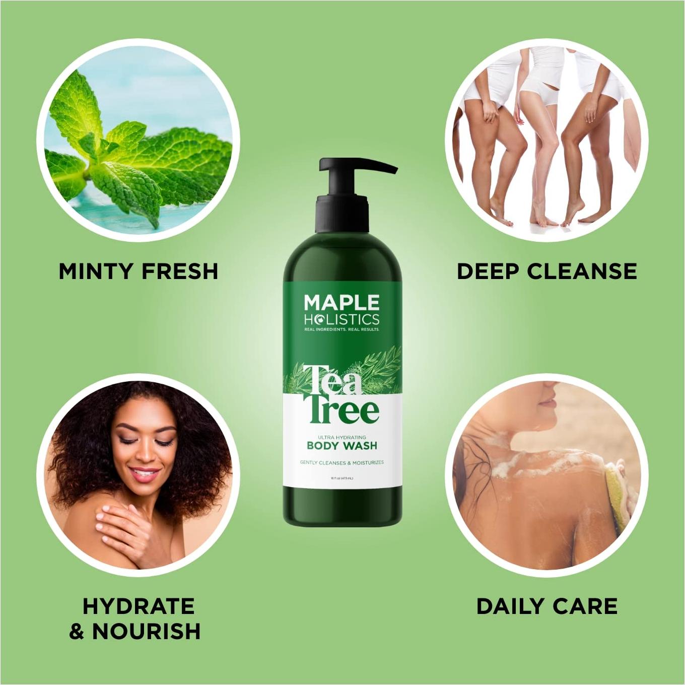 Juego de Gel de Ducha y Champú Maple Holistics - Hidratante y Aclarador