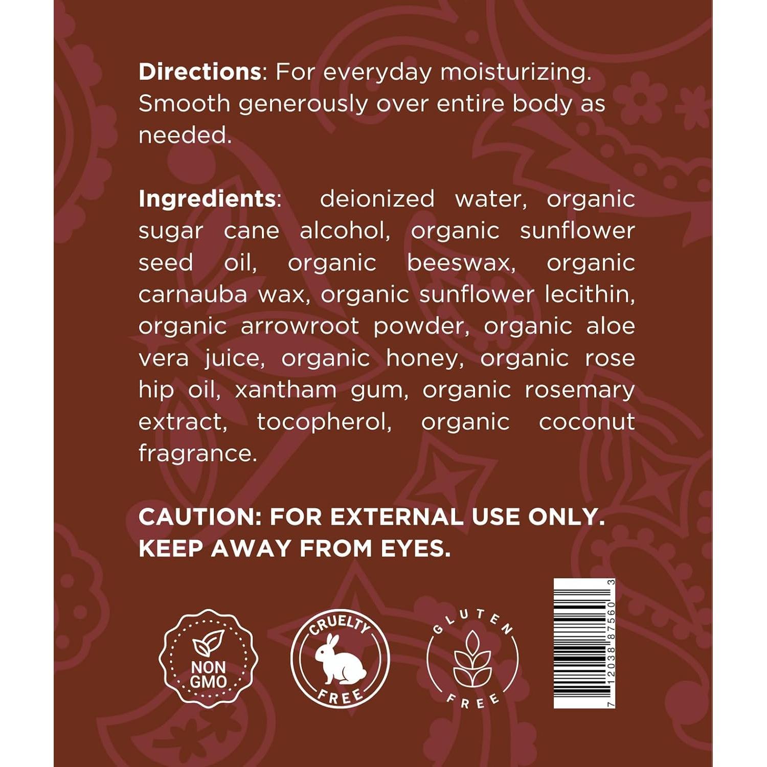 Loción Corporal Orgánica b-yoot Coco 354.88 ml Hidratante