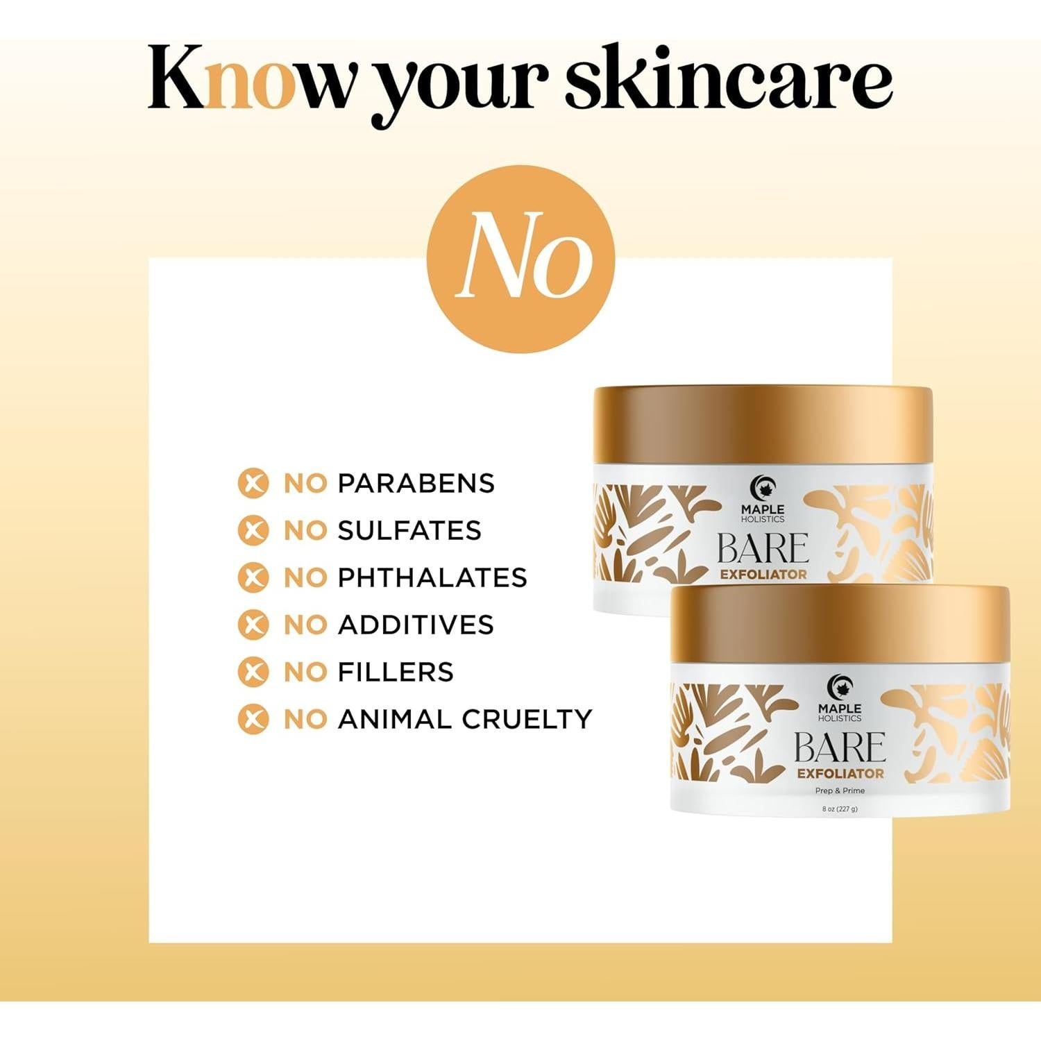 Exfoliante Pre Afeitado Bare Maple Holistics 236 ml Doble