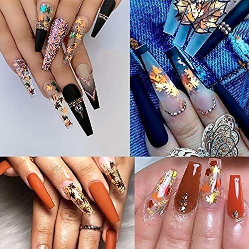 Purpurina para Uñas HANSAMU 4 Colores Otoño Hoja de Arce