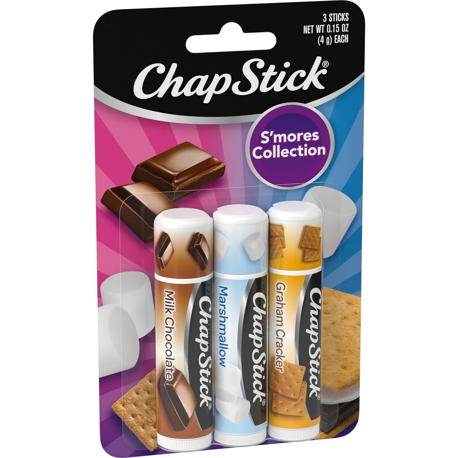 Paquete de 3 Bálamos Labiales ChapStick S'mores 4.25g