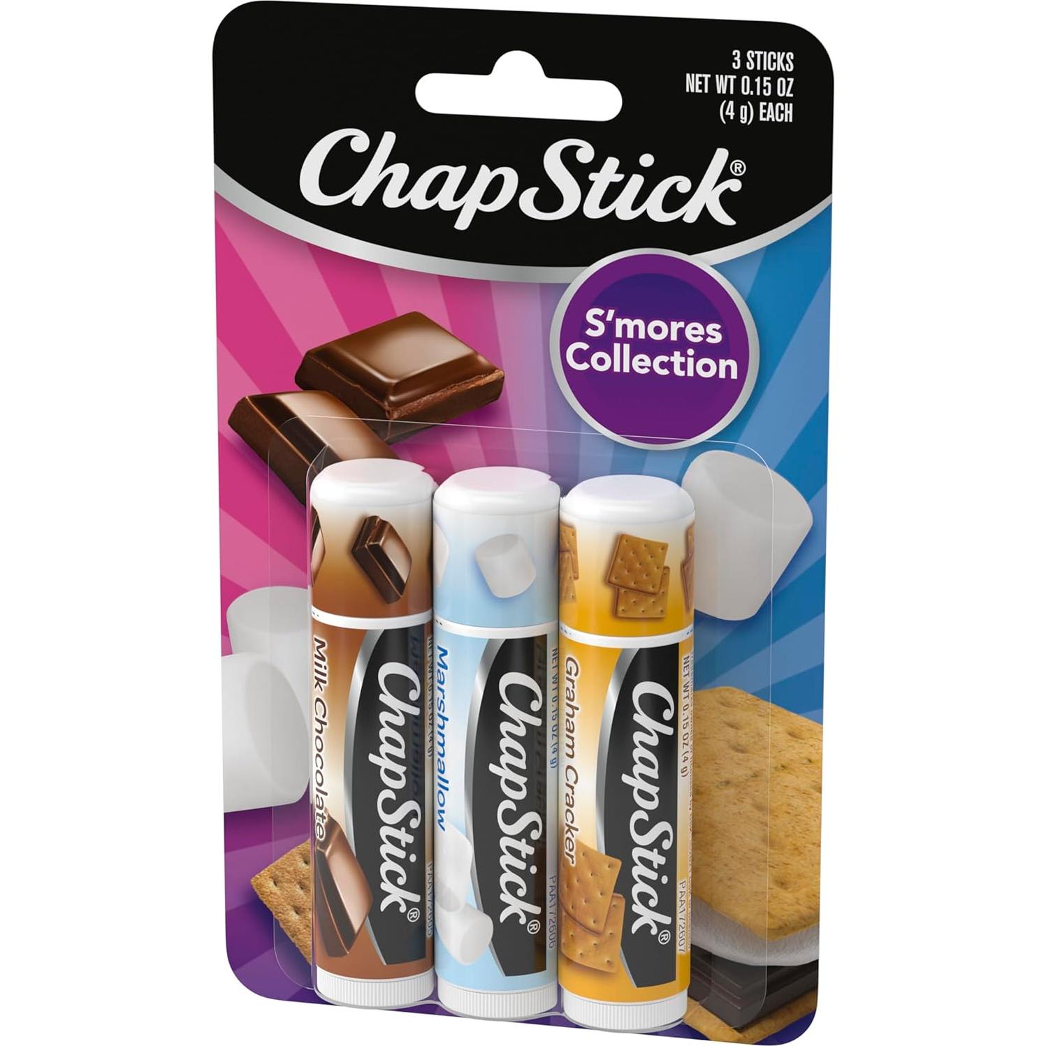Paquete de 3 Bálamos Labiales ChapStick S'mores 4.25g
