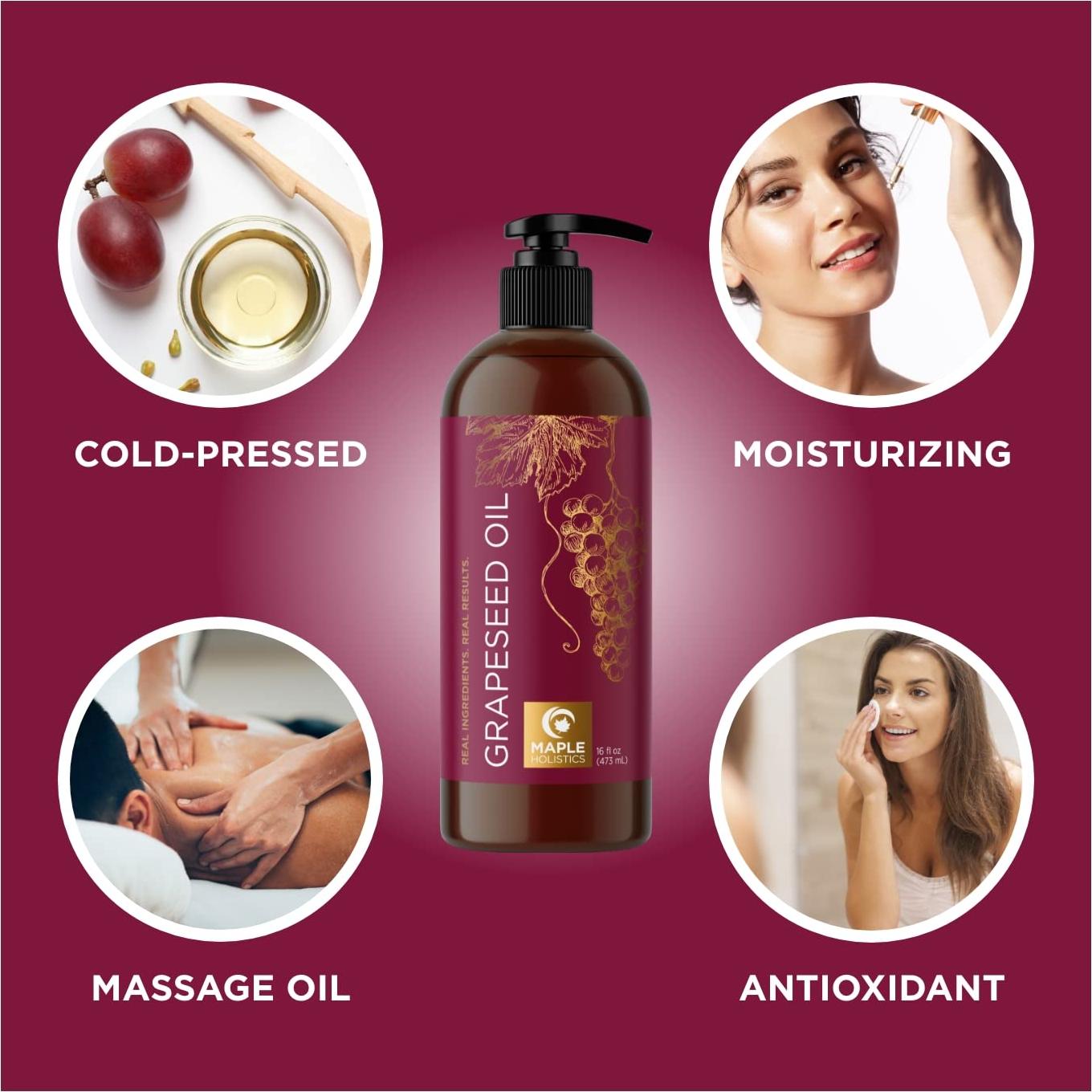 Aceite de Semilla de Uva y Jojoba Maple Holistics 100ml - Hidratante para Cabello y Piel