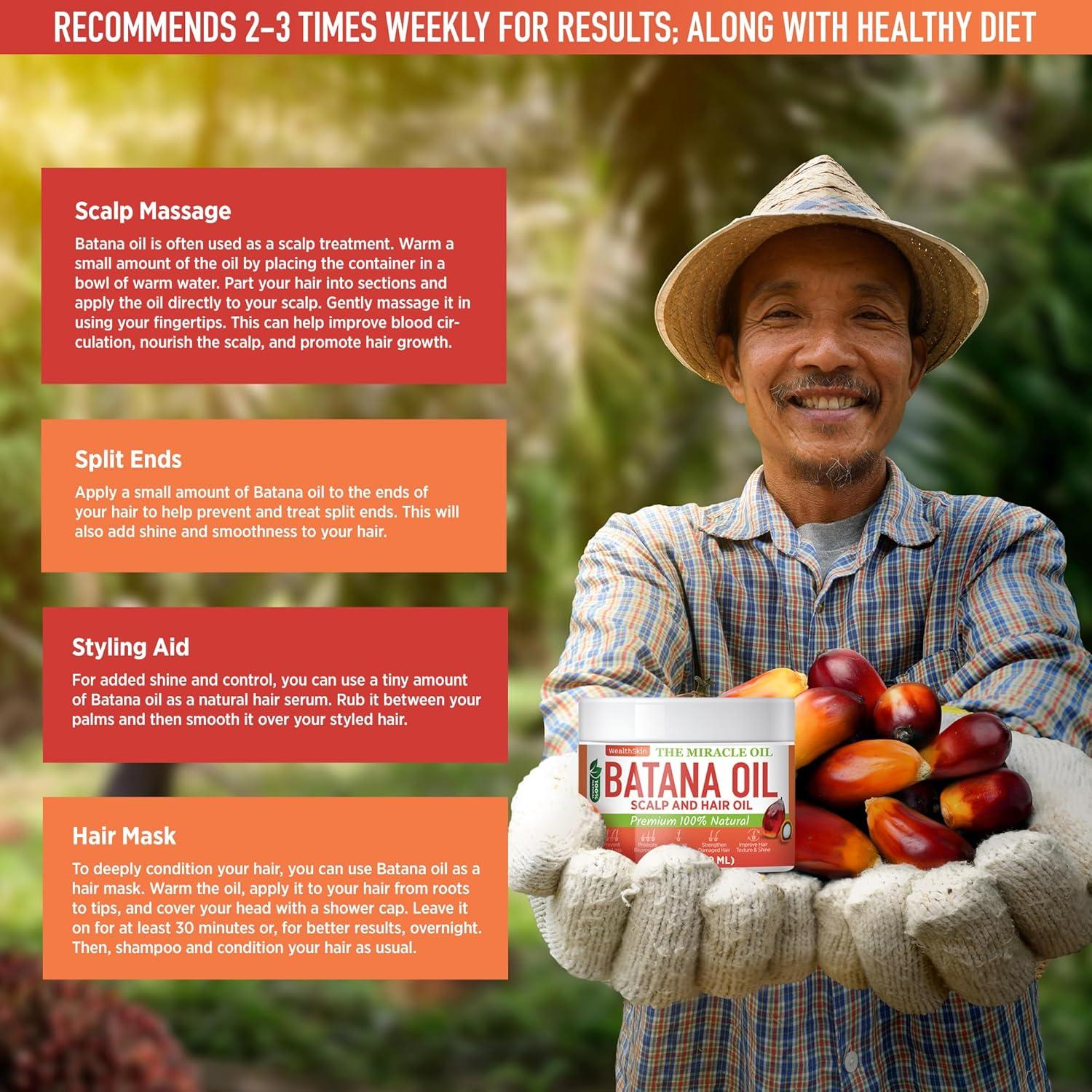 Aceite de Batana Wealthskin 118ml - Crecimiento y Reparación Cabello