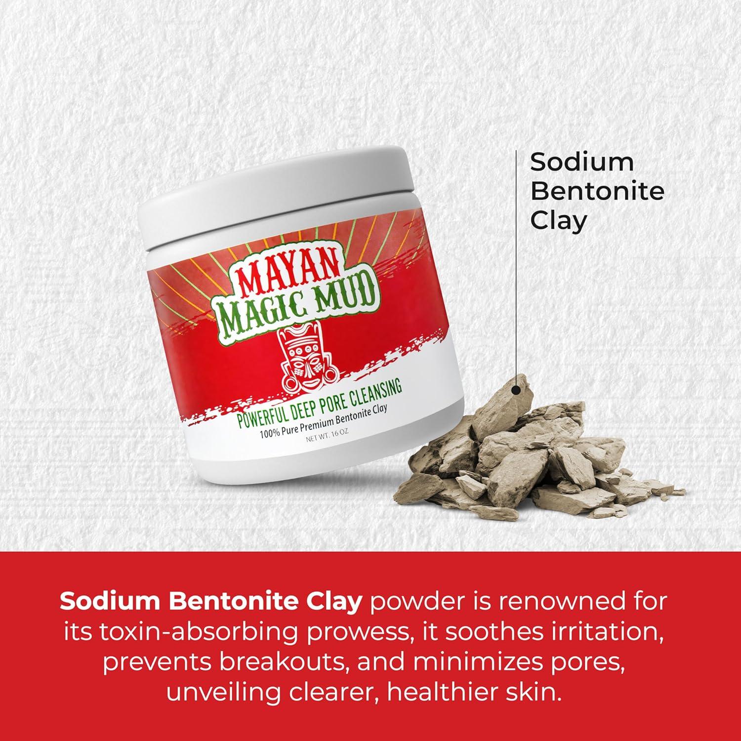 Barro Mágico Maya Arcilla Bentonita 453.6 g - Mascarilla Facial Natural