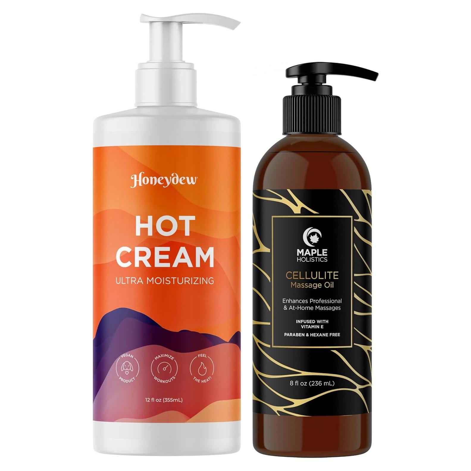 Crema Anticelulitis y Aceite de Masaje Maple Holistics 2 Pzas