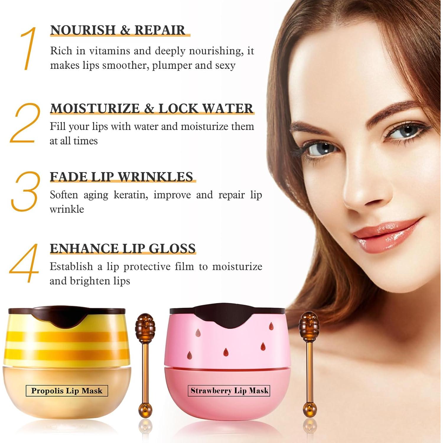 Bálsamo Labial Hidratante Miel y Fresa 2 PCS LSxia