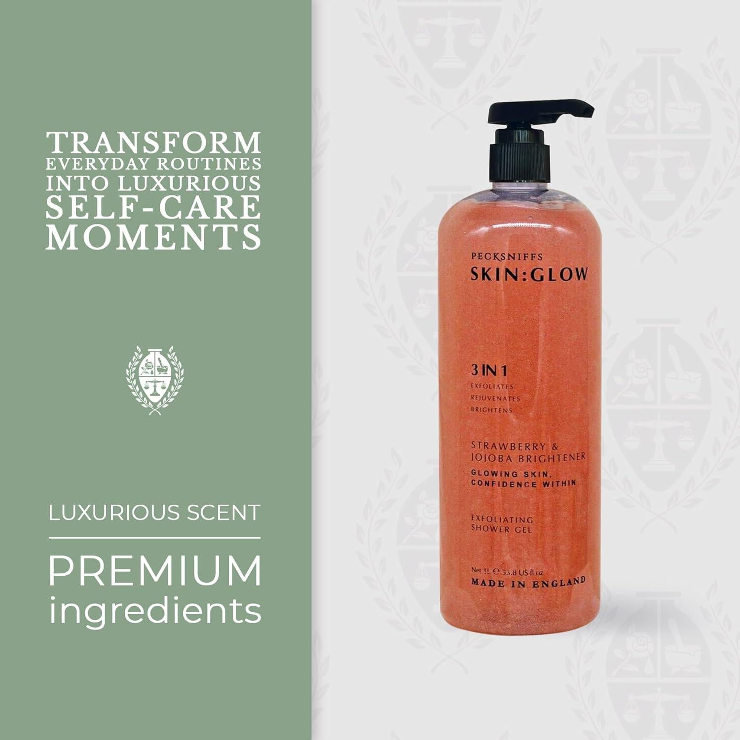 Gel de Ducha Exfoliante Pecksniff's Fresa y Jojoba 1000 ml