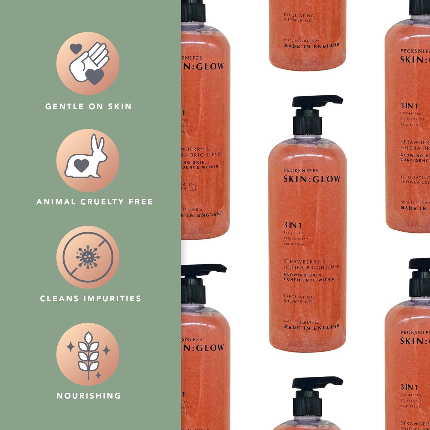 Gel de Ducha Exfoliante Pecksniff's Fresa y Jojoba 1000 ml