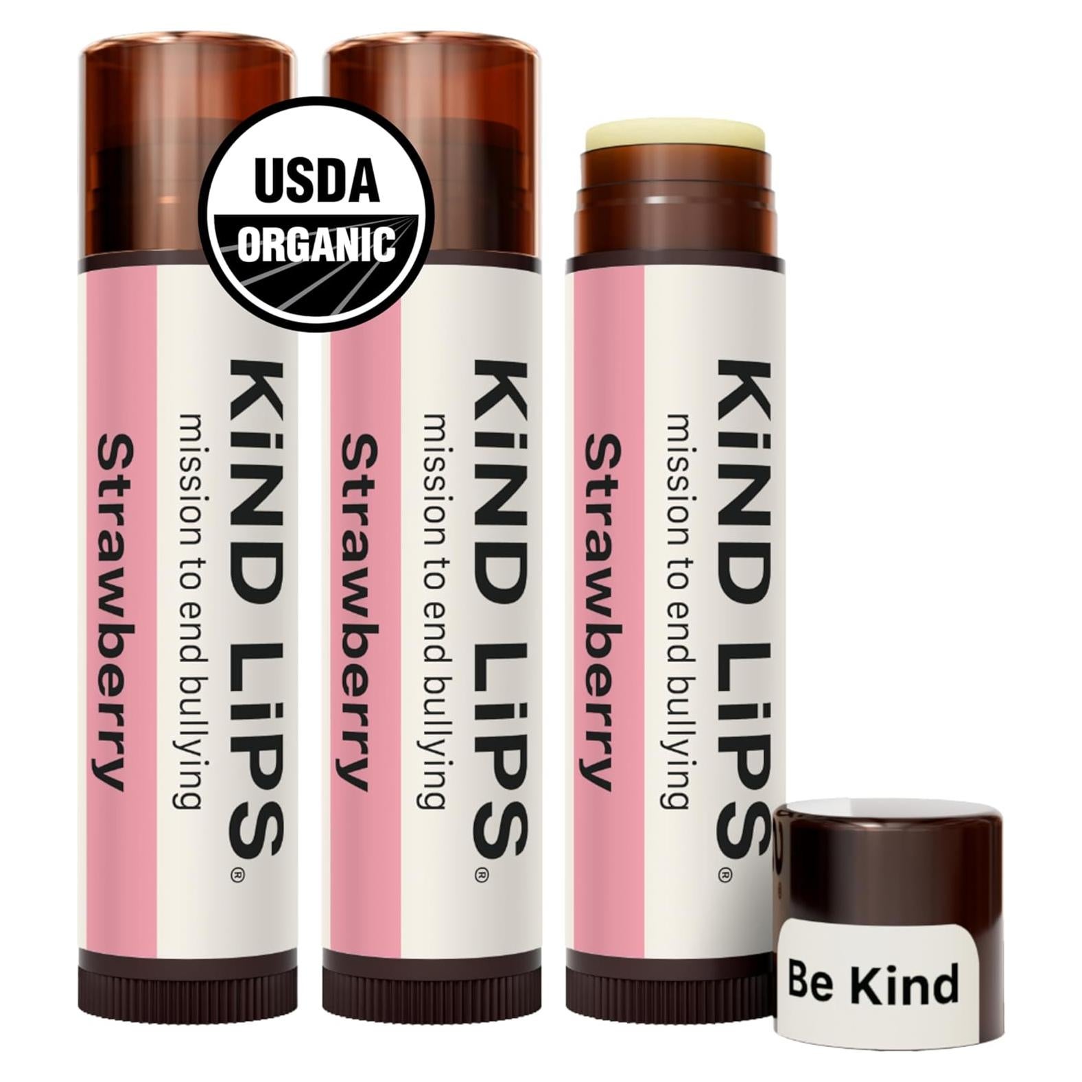 Bálsamo Labial Kind Lips Fresa Orgánico 3-Pack 4.25g