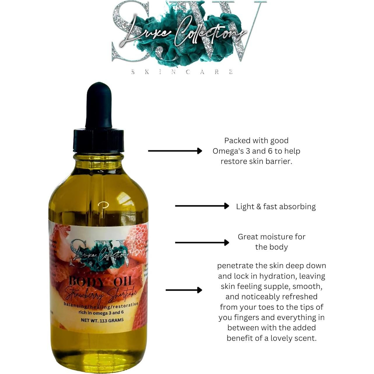 Aceite Corporal Hidratante SJW Luxe 250ml - Pastel de Fresa