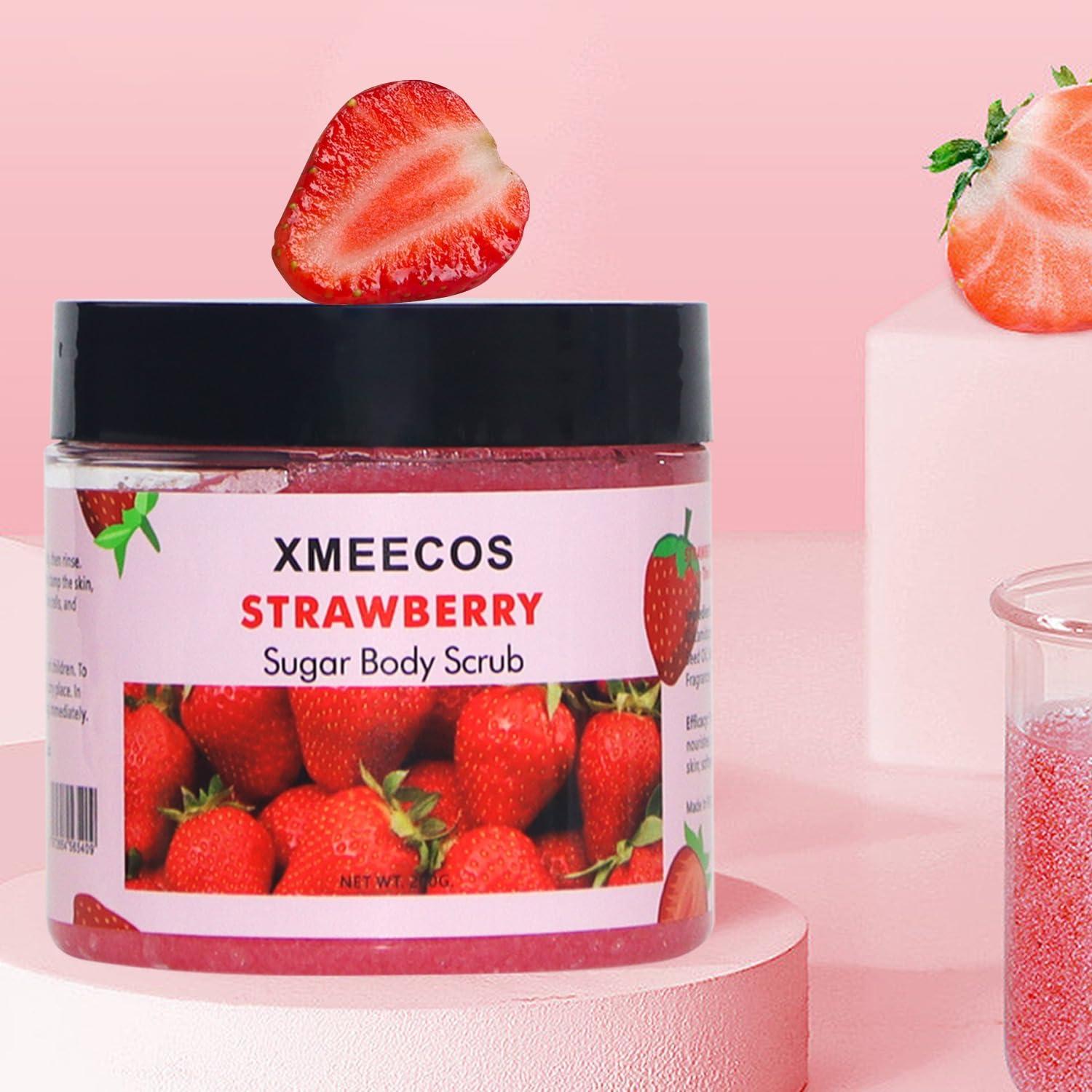 Exfoliante Corporal de Azúcar XMEECOS 200g con Extracto de Fresa
