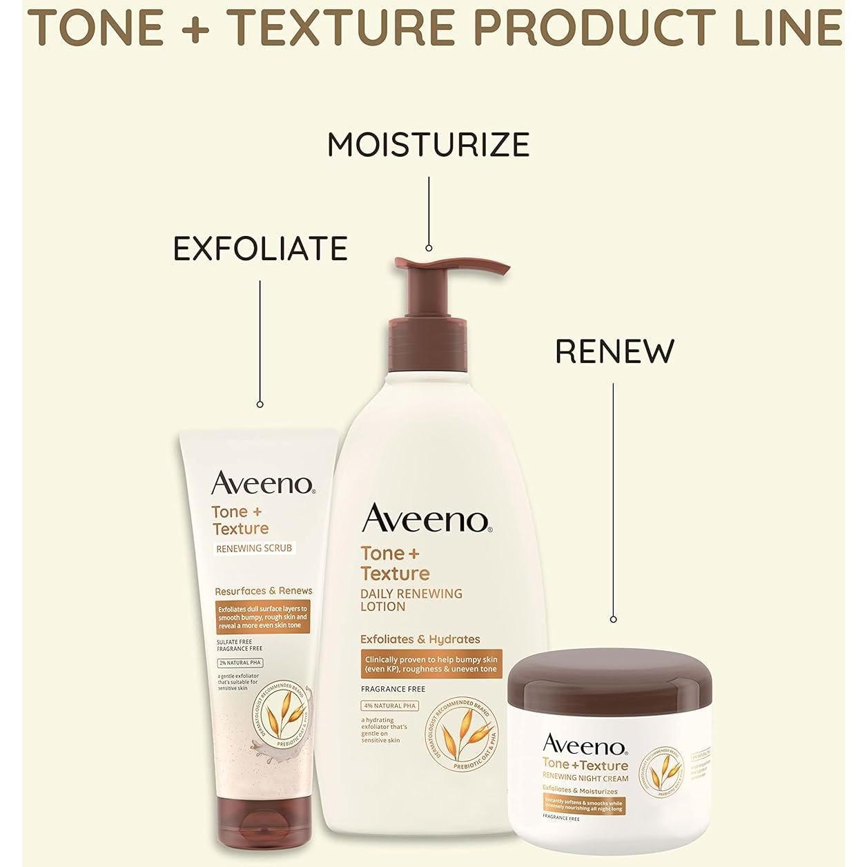 Crema Nocturna Renovadora Aveeno 226.8 g - Exfoliante e Hidratante