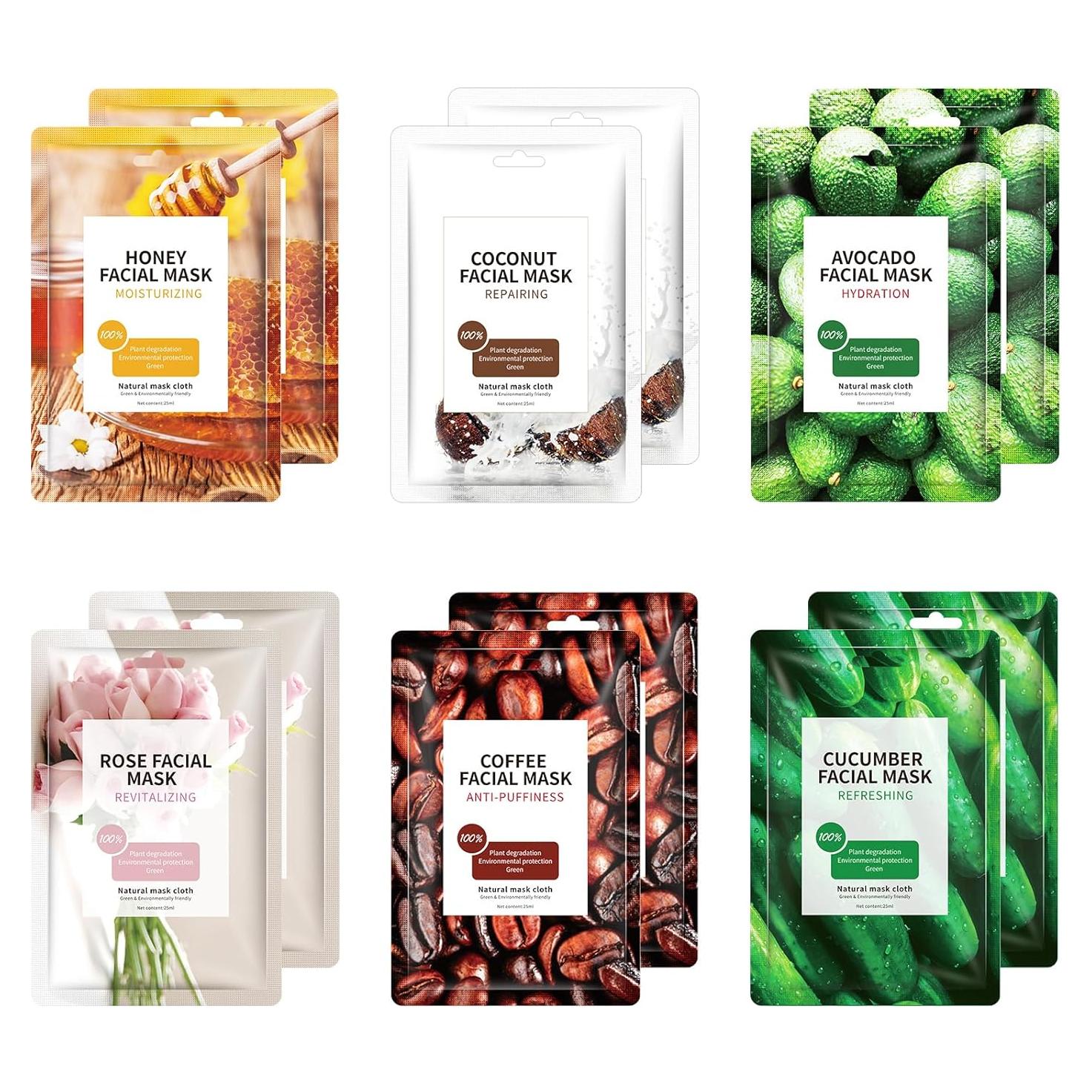 Set de 12 Mascarillas Faciales Hidratantes GUOYAOLIFU