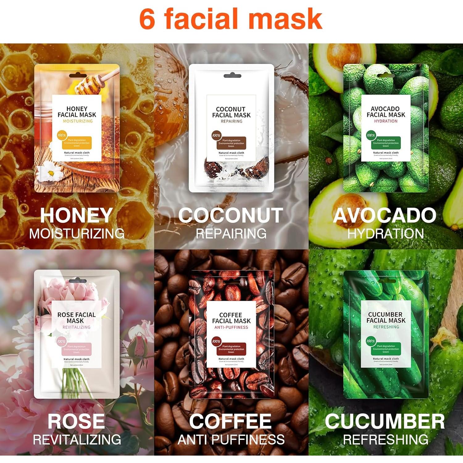 Set de 12 Mascarillas Faciales Hidratantes GUOYAOLIFU