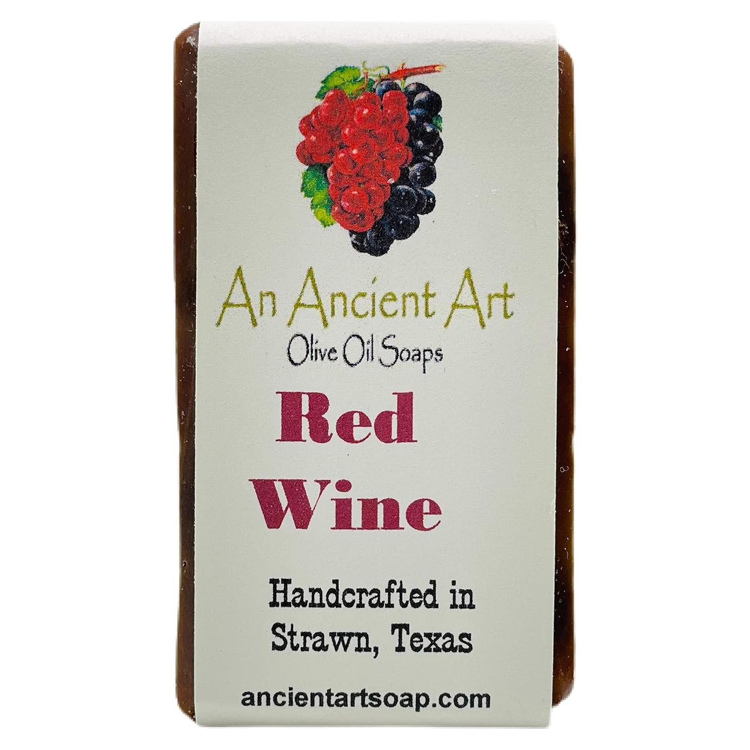 Jabón Natural Hecho a Mano An Ancient Art - Aceite de Oliva, Vino Tinto, 92 g