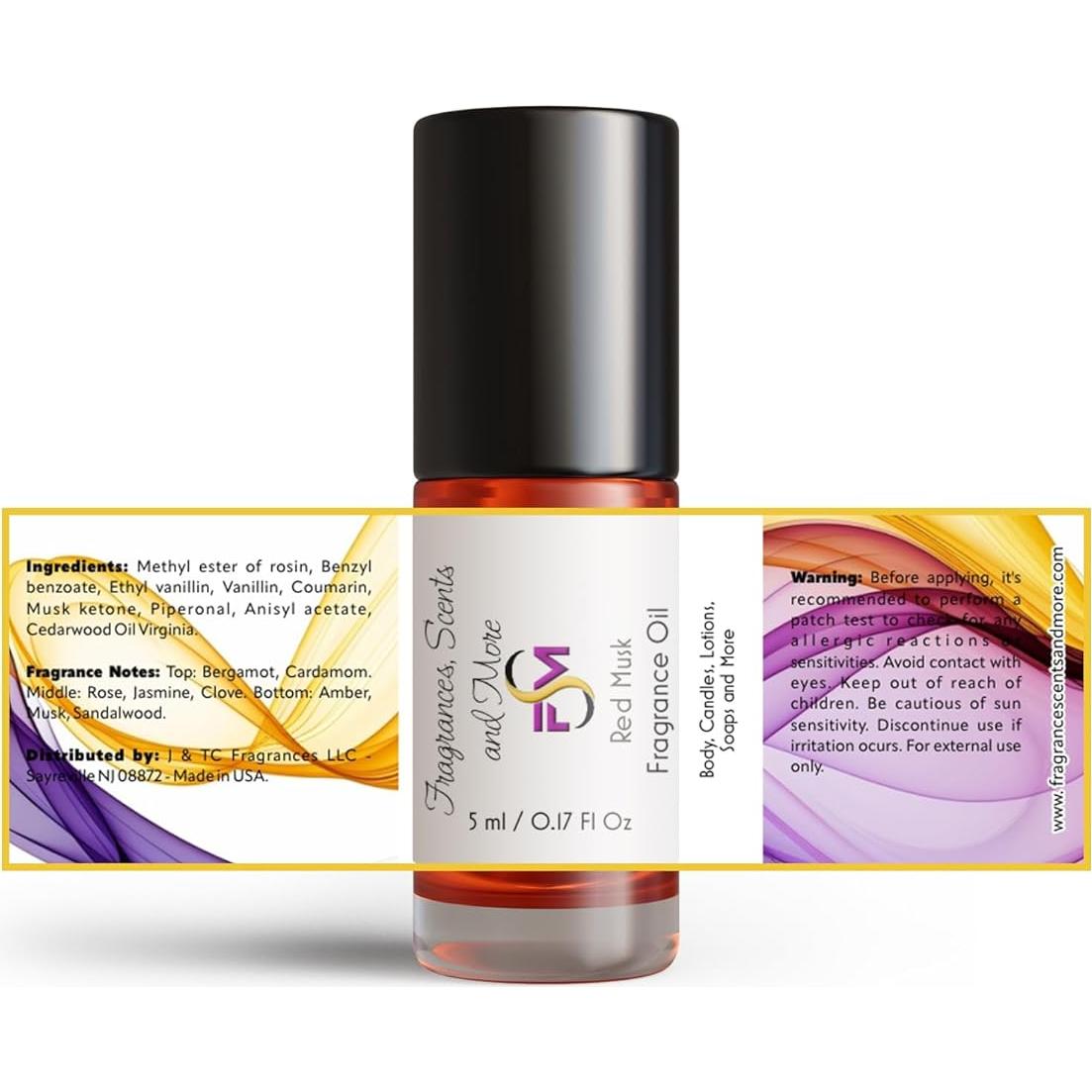 Aceite de Fragancia Musk Rojo 5ml J & TC Fragrances