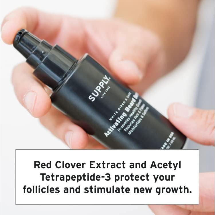 Suero Activador de Barba Supply - 56.7g Biotina y Extractos Naturales