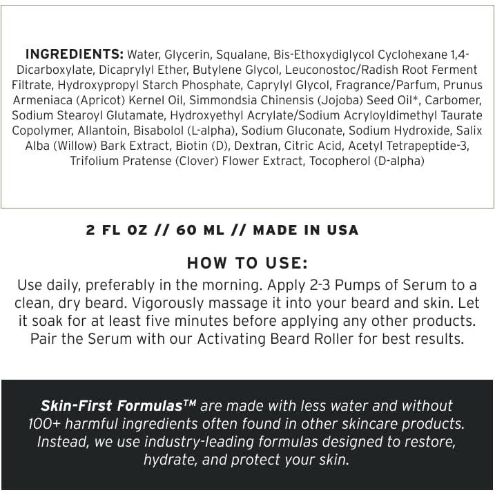 Suero Activador de Barba Supply - 56.7g Biotina y Extractos Naturales