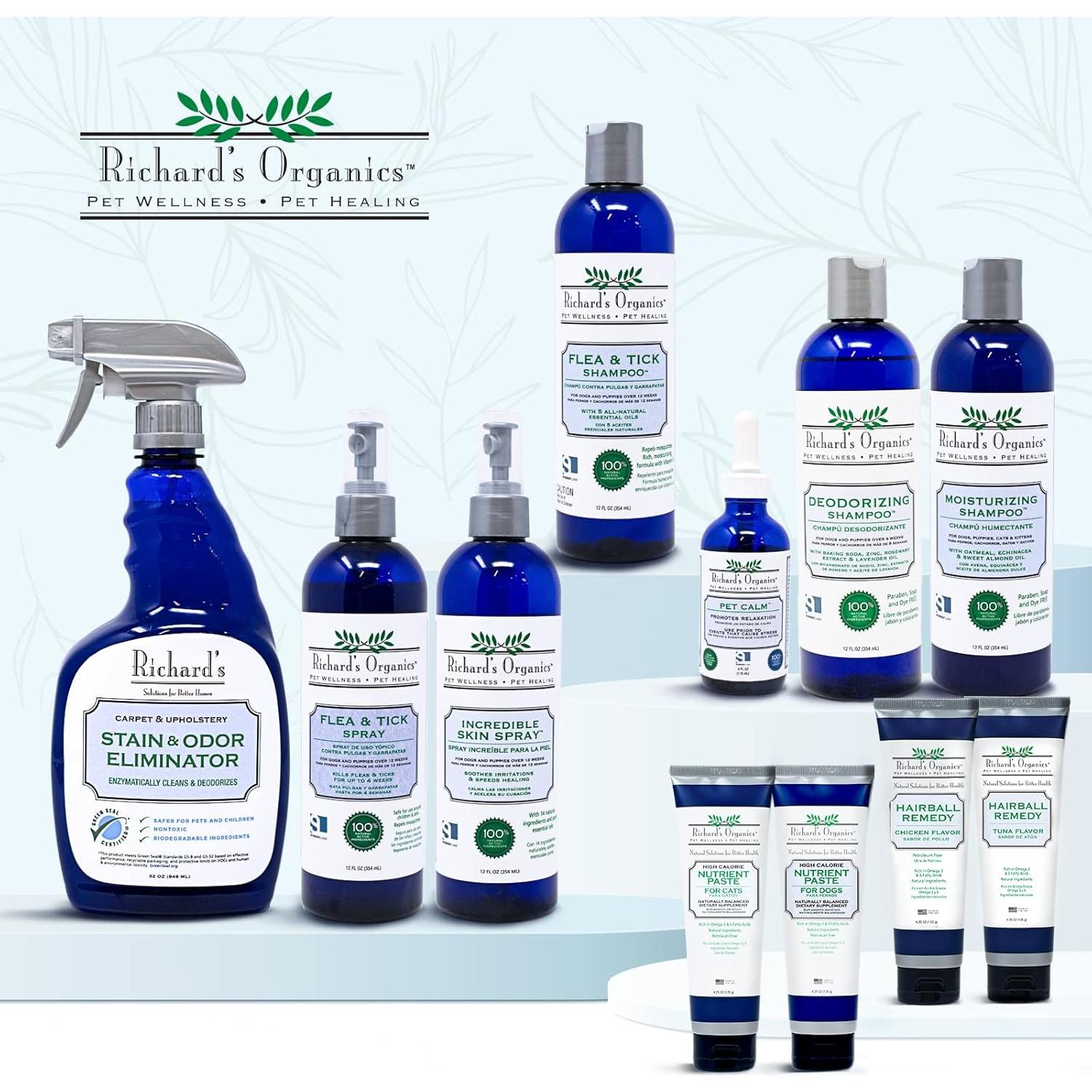 Champú para Perros Richard's Organics 340g - Antipulgas y Garrapatas