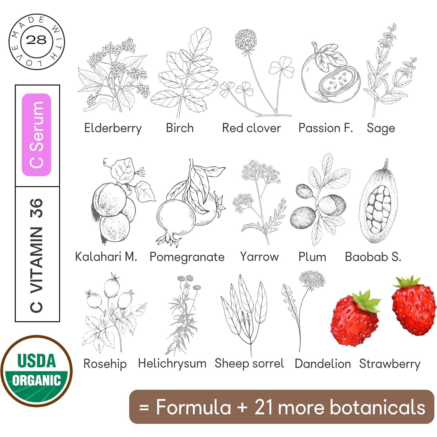 Suero Facial de Vitamina C Orgánica 60 ML - Organic28