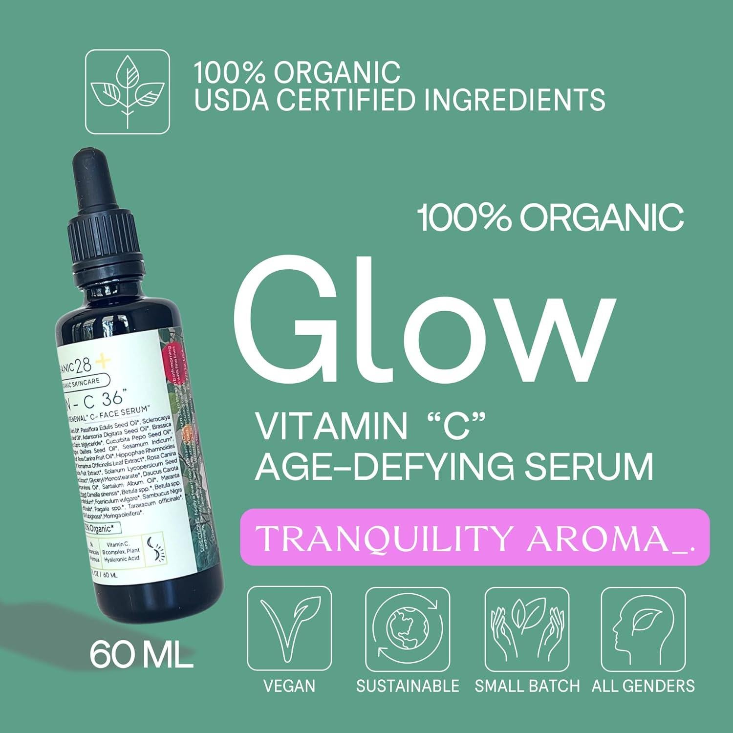 Suero Facial de Vitamina C Orgánica 60 ML - Organic28