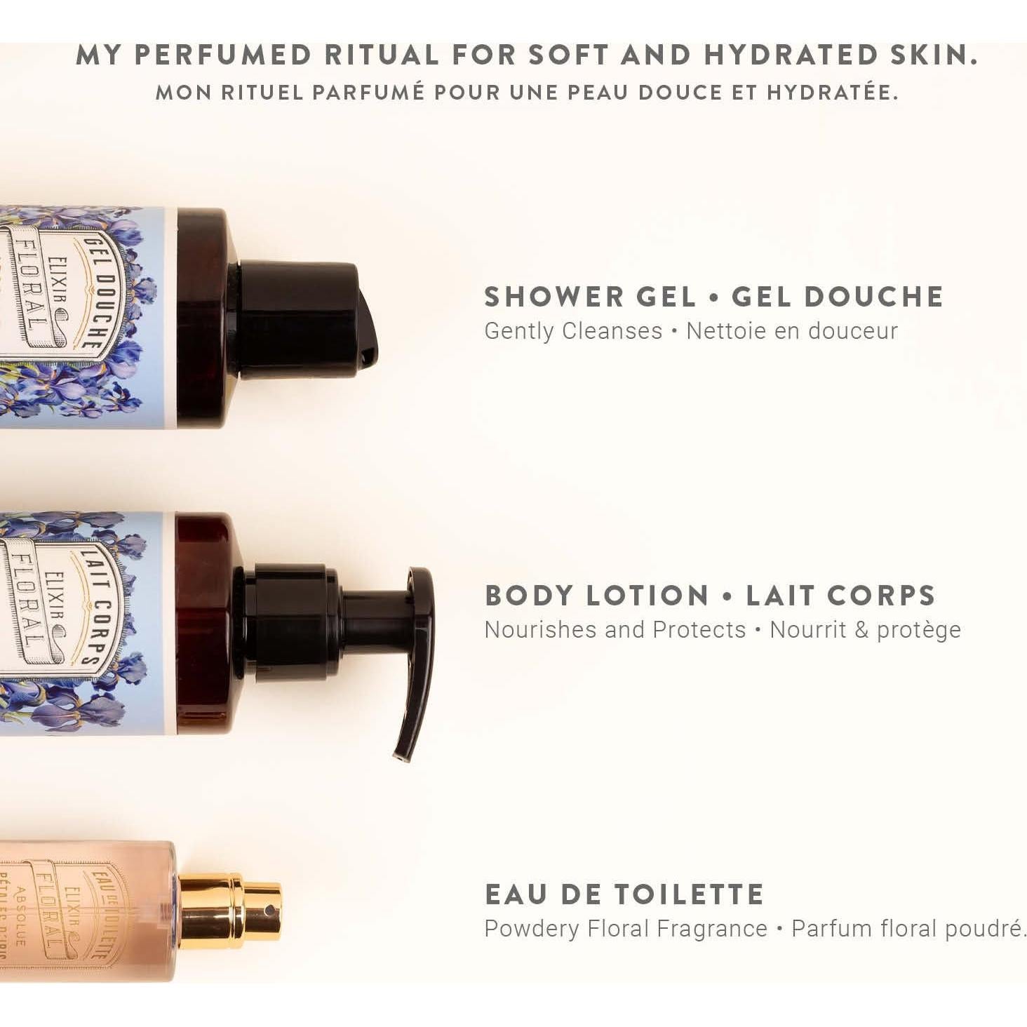 Panier des Sens – Blooming Iris Moisturizing Body Wash for Women & Men - Gentle Shower Gel 95% Natural Ingredients for Normal, Sensitive Skin - Body Care Made in France, SLS Free, Vegan - 8.45 Floz