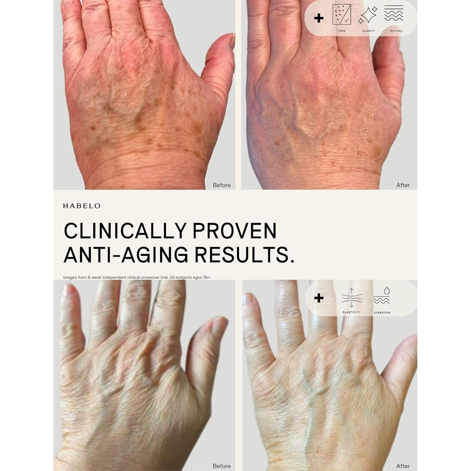 Set Cuidado Piel Anti-Envejecimiento Habelo - Suero + Guantes