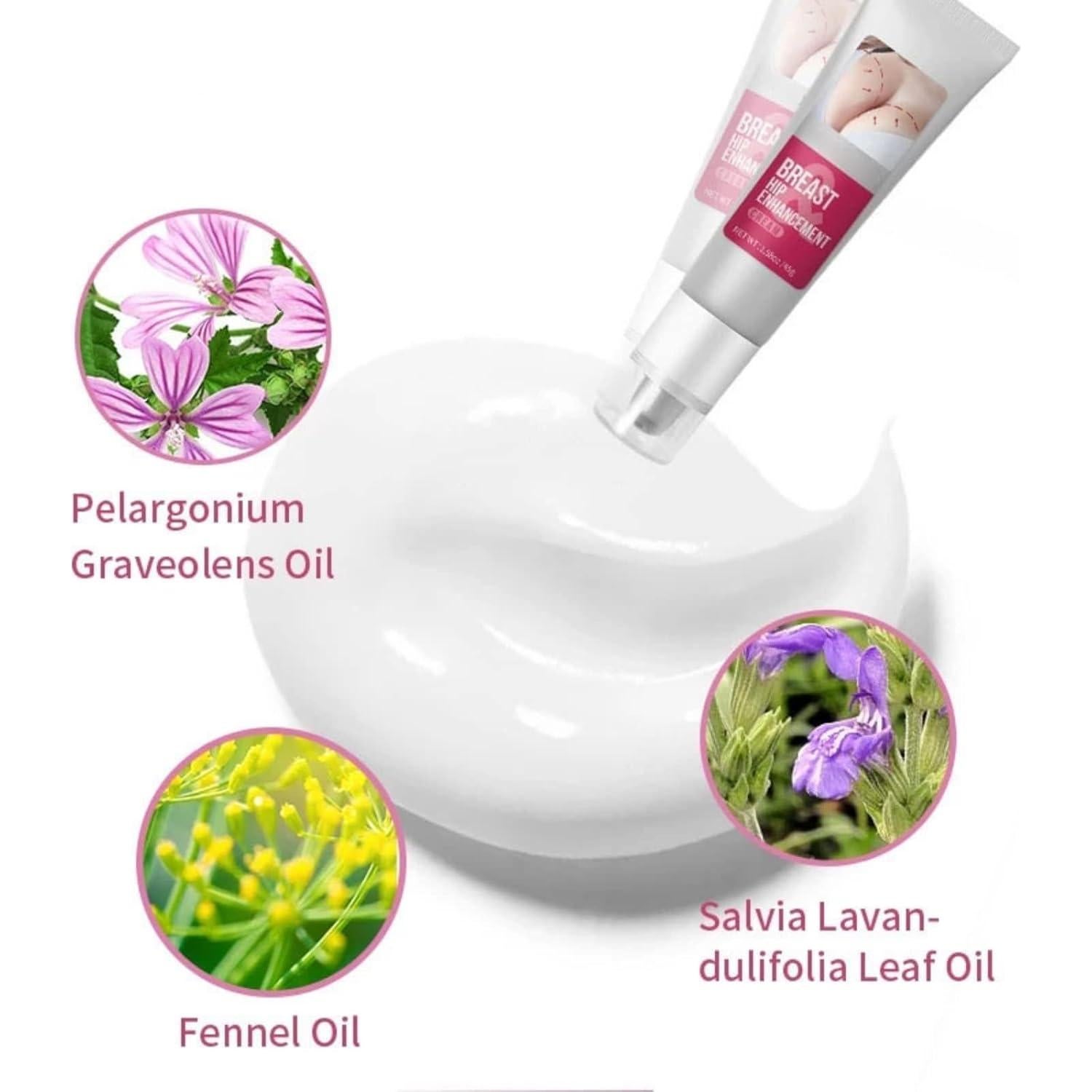 Crema y Aceite de Masaje Aumentador de Senos y Glúteos AuQuest 90g