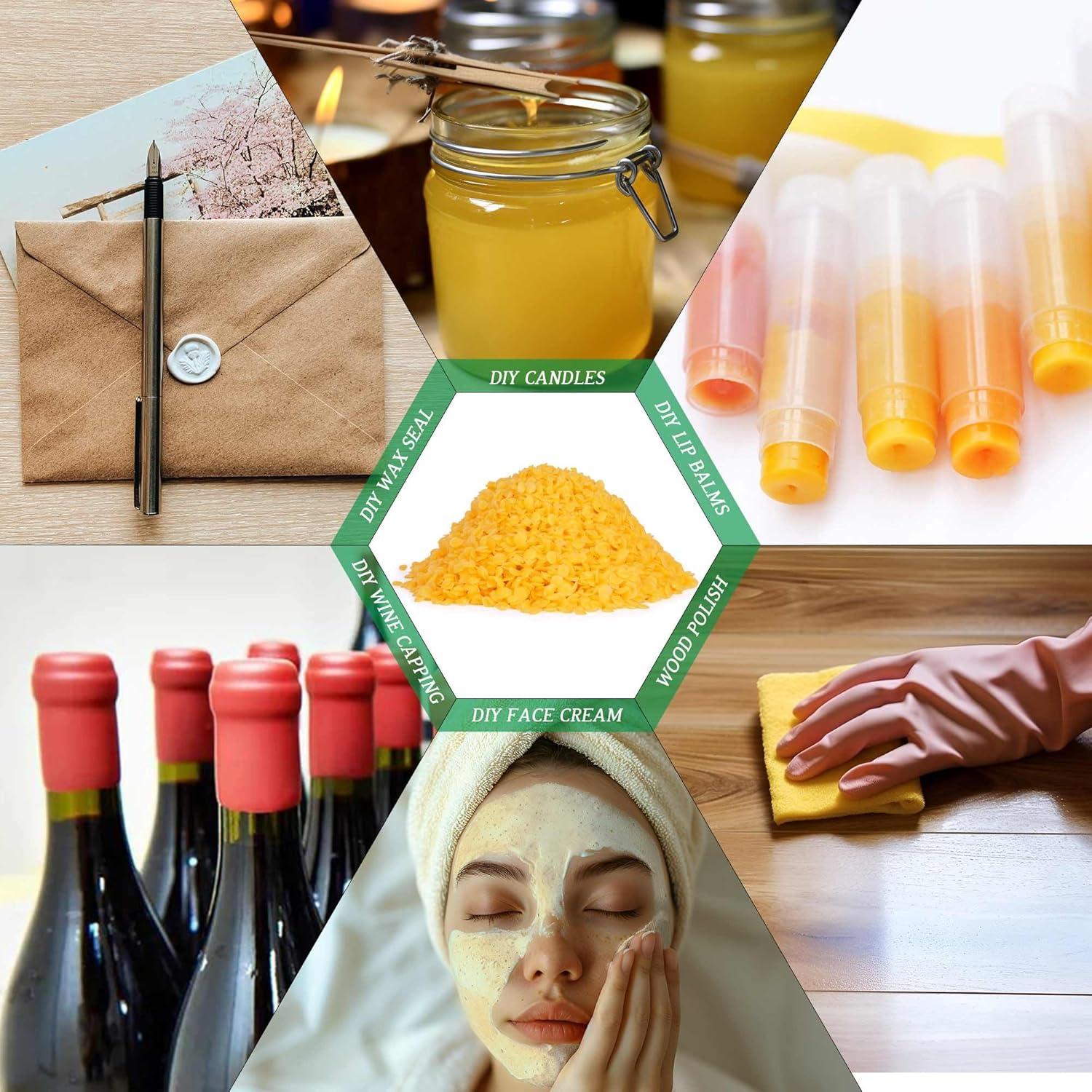 Pellets de Cera de Abeja Orgánica Encanlight 0.5kg para Velas y Cosméticos