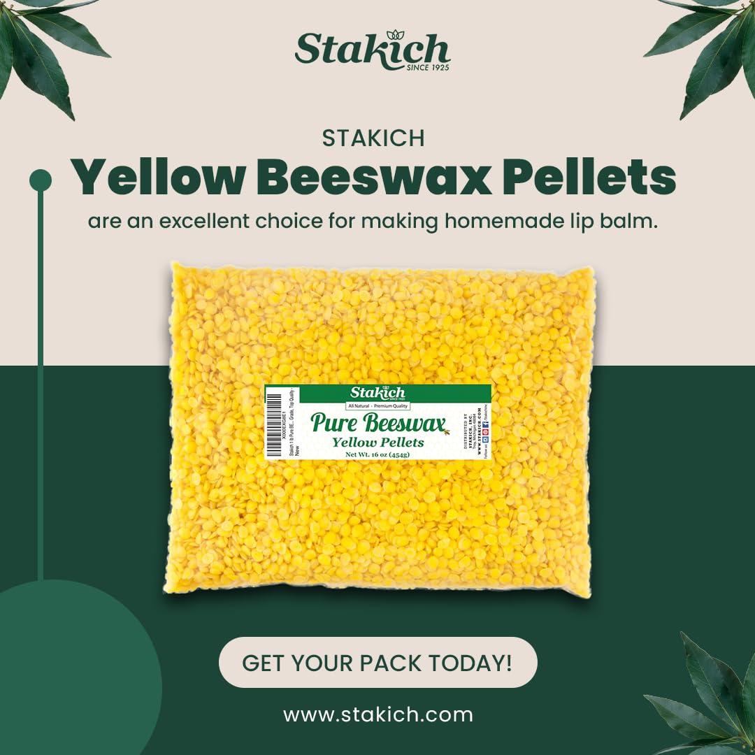 Pellets de Cera de Abeja Stakich 0.45 kg - Grado Cosmético Natural